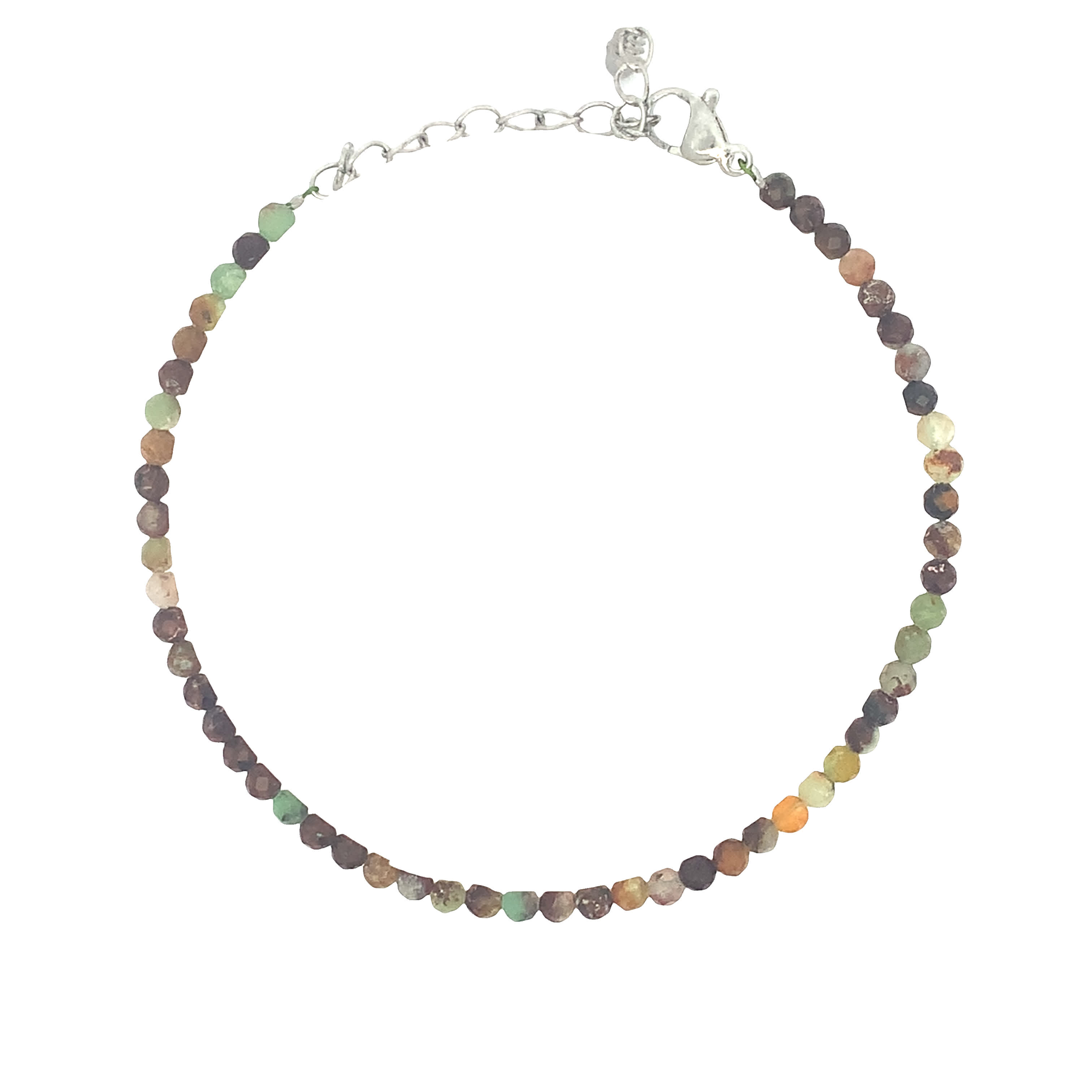 Bransoletka z koralików agatu ze srebrzonej stali