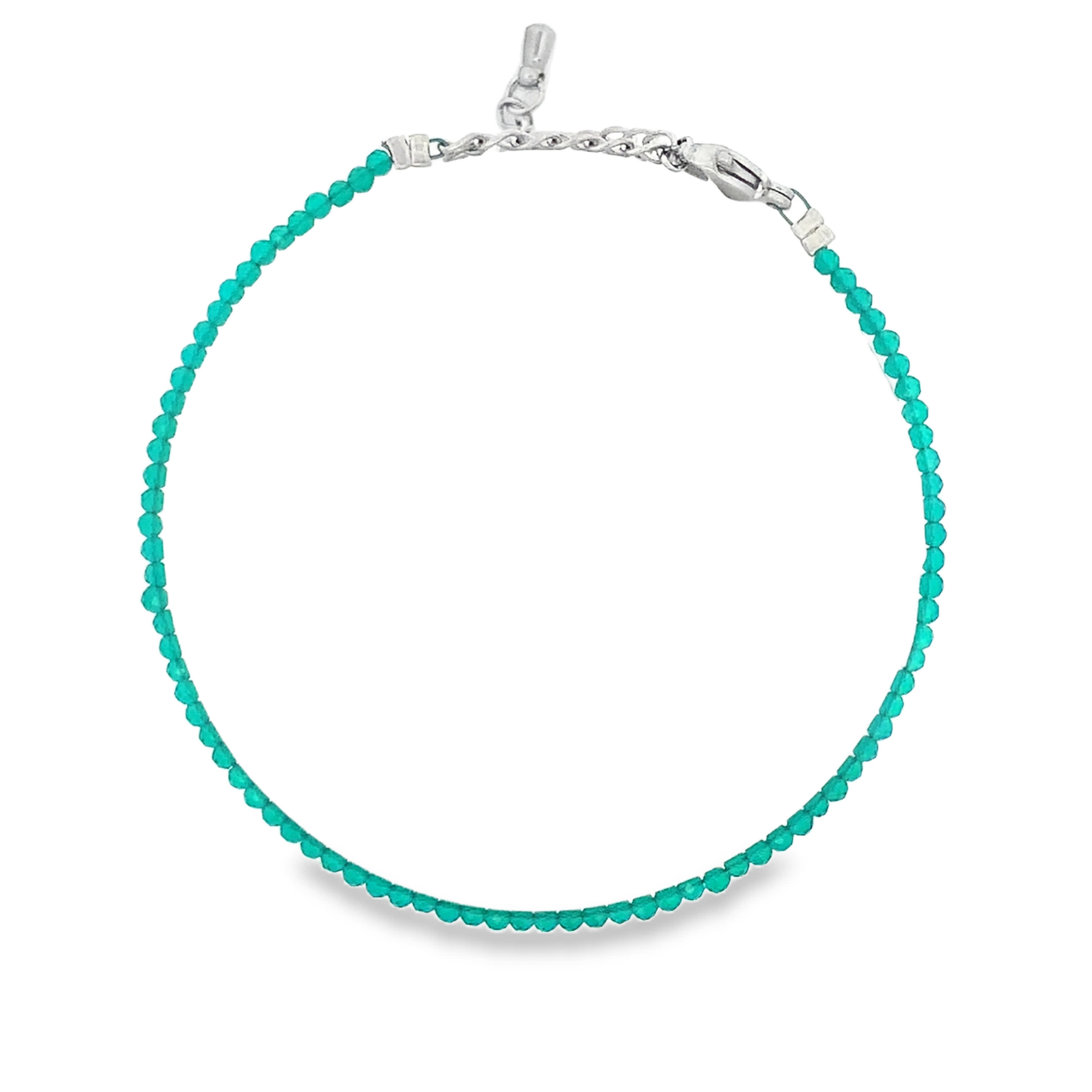 Bransoletka z koralików w okrągłym szlifie kaboszonowym