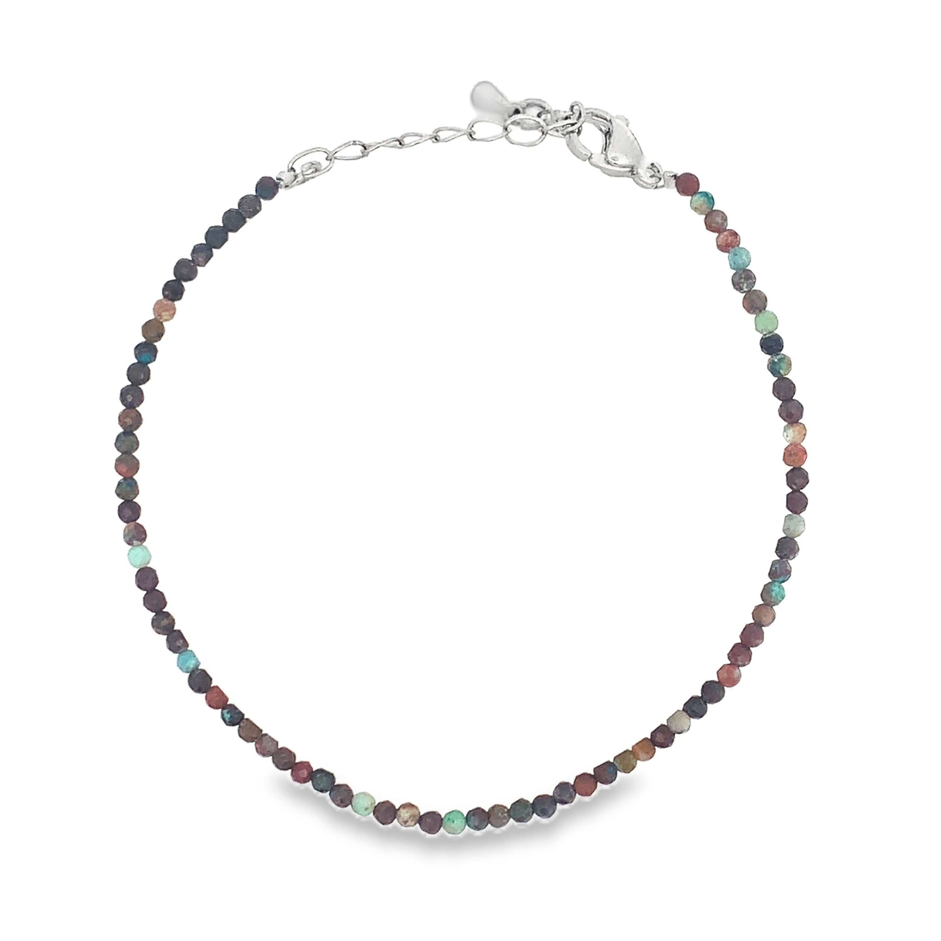 Srebrzona bransoletka z koralikami i kamieniami agatu