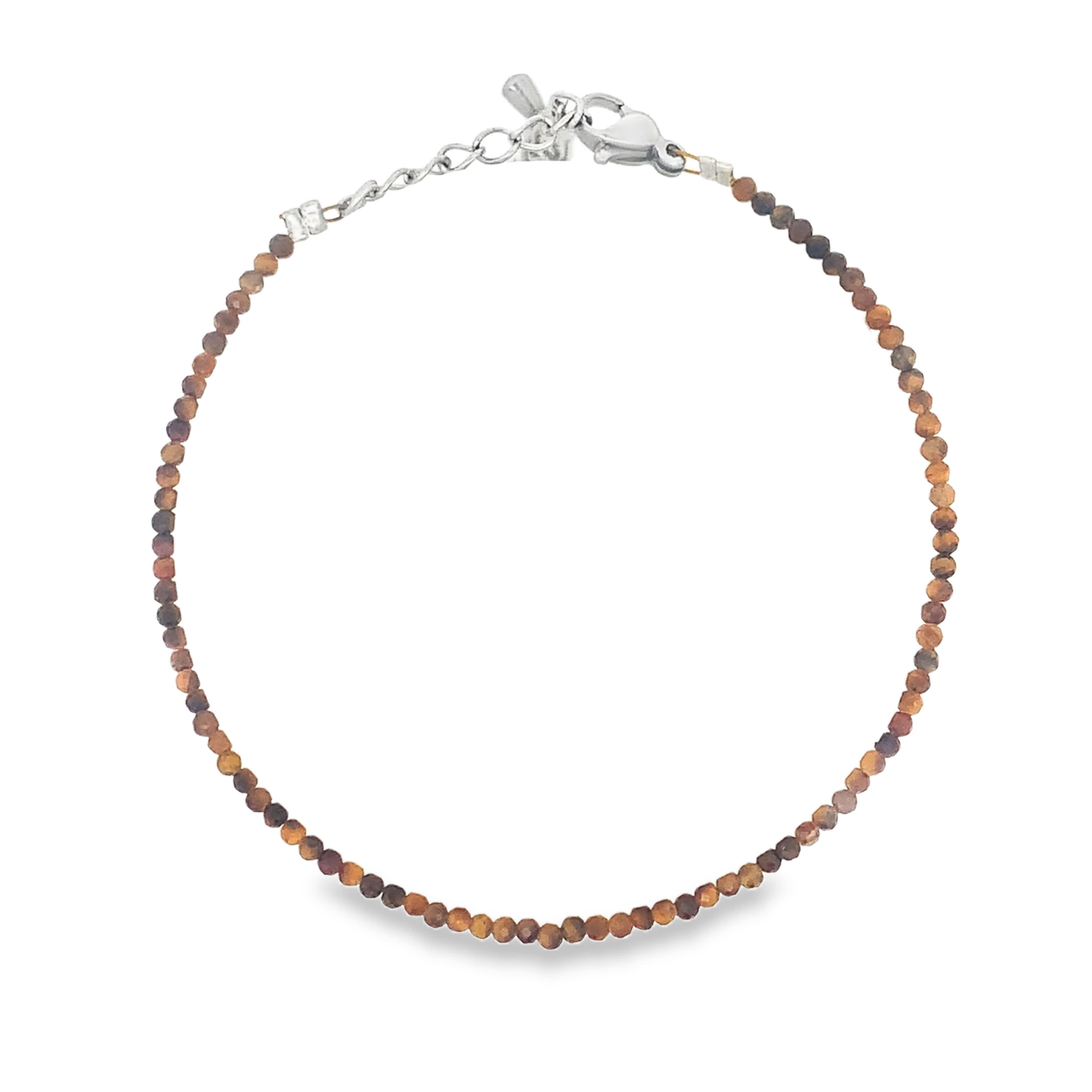 Srebrzona bransoletka z koralikami i okrągłym pomarańczowym agatem