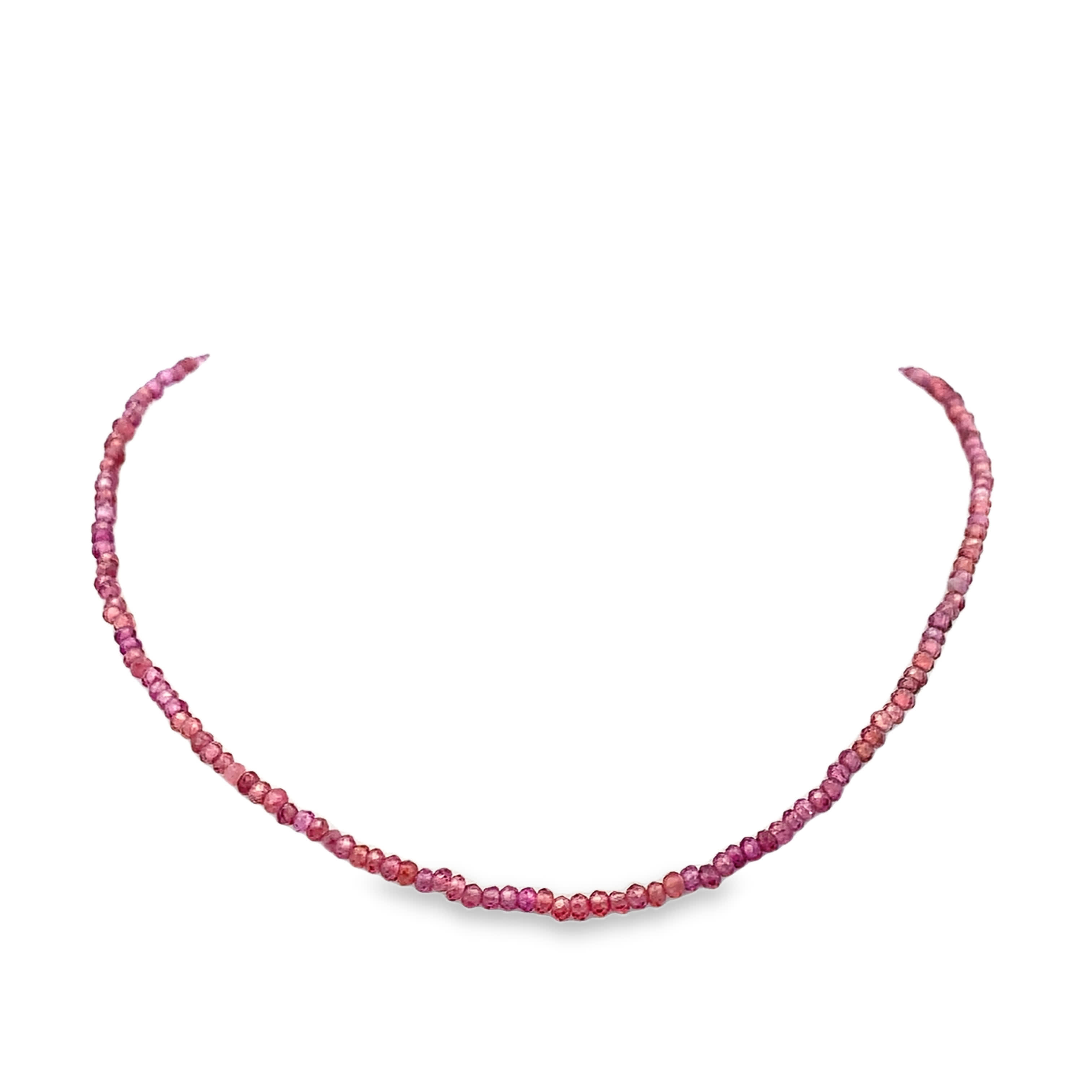 Naszyjnik z koralików z czerwonego  kamienia z kamieniami  o szlifie kaboszonowym