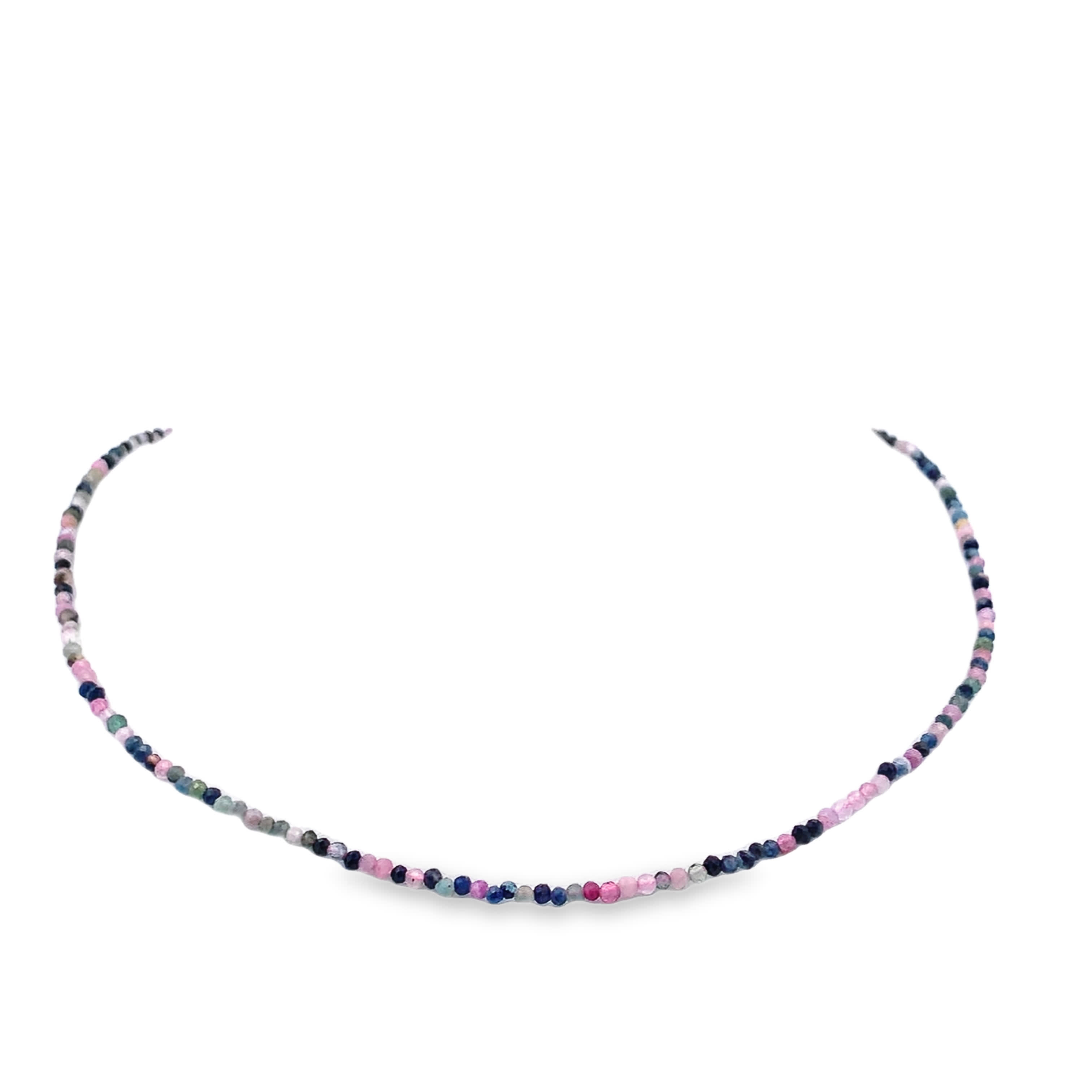 Naszyjnik z koralików turmalinowych, biżuteria artystyczna