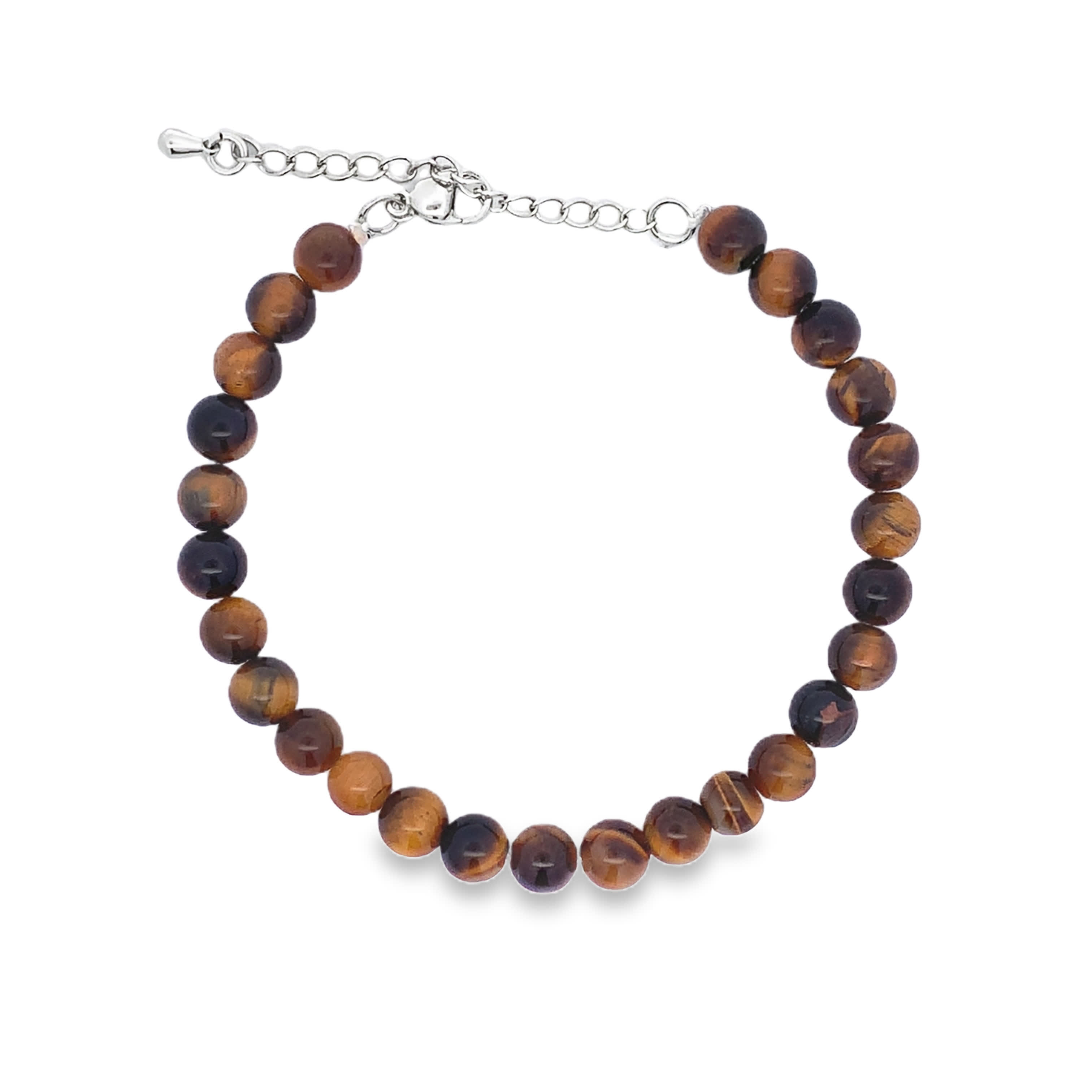 Bransoletka koralikowa z posrebrzanego metalu z żółtopomarańczowym agatem