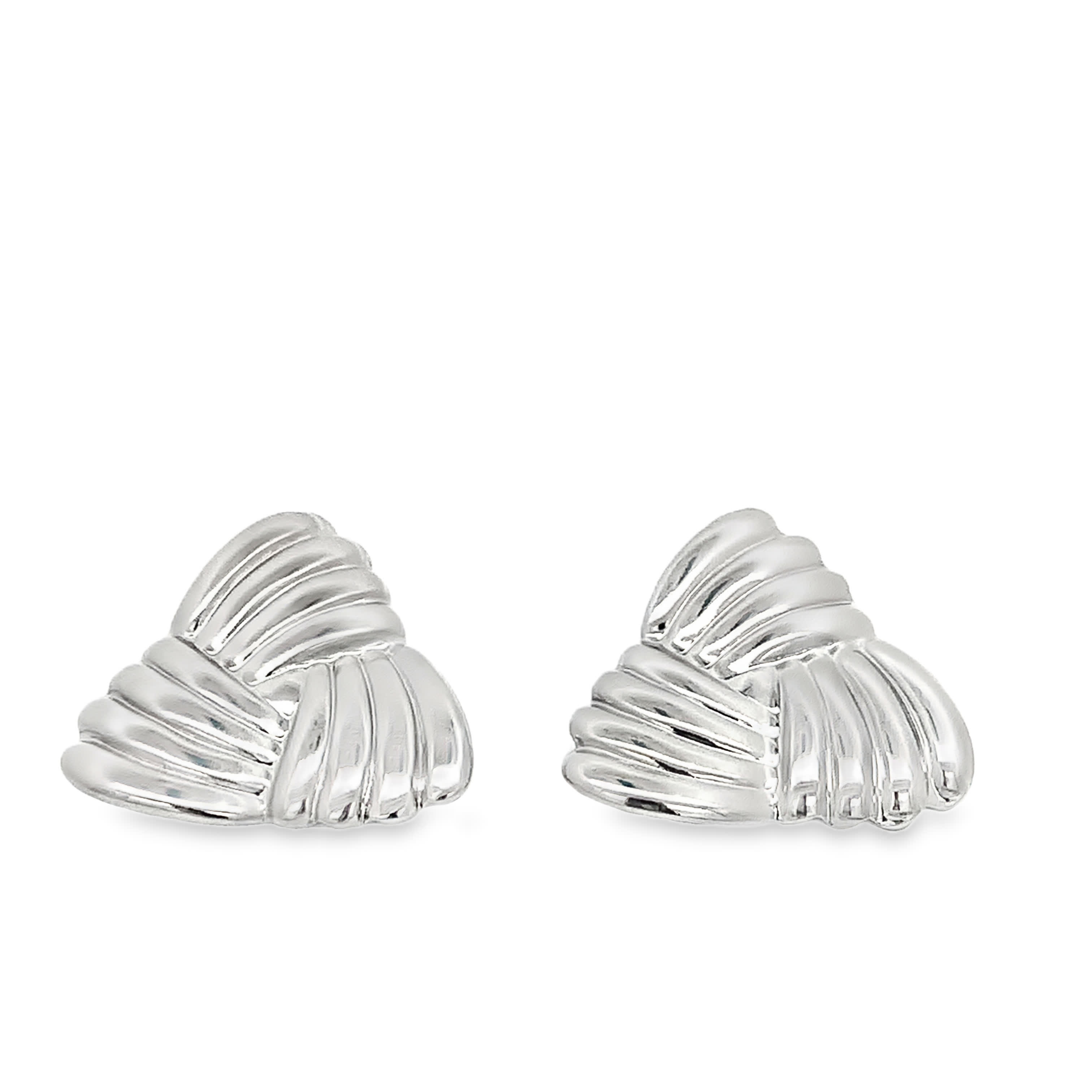 Kolczyki ze srebrzonej stali z teksturą