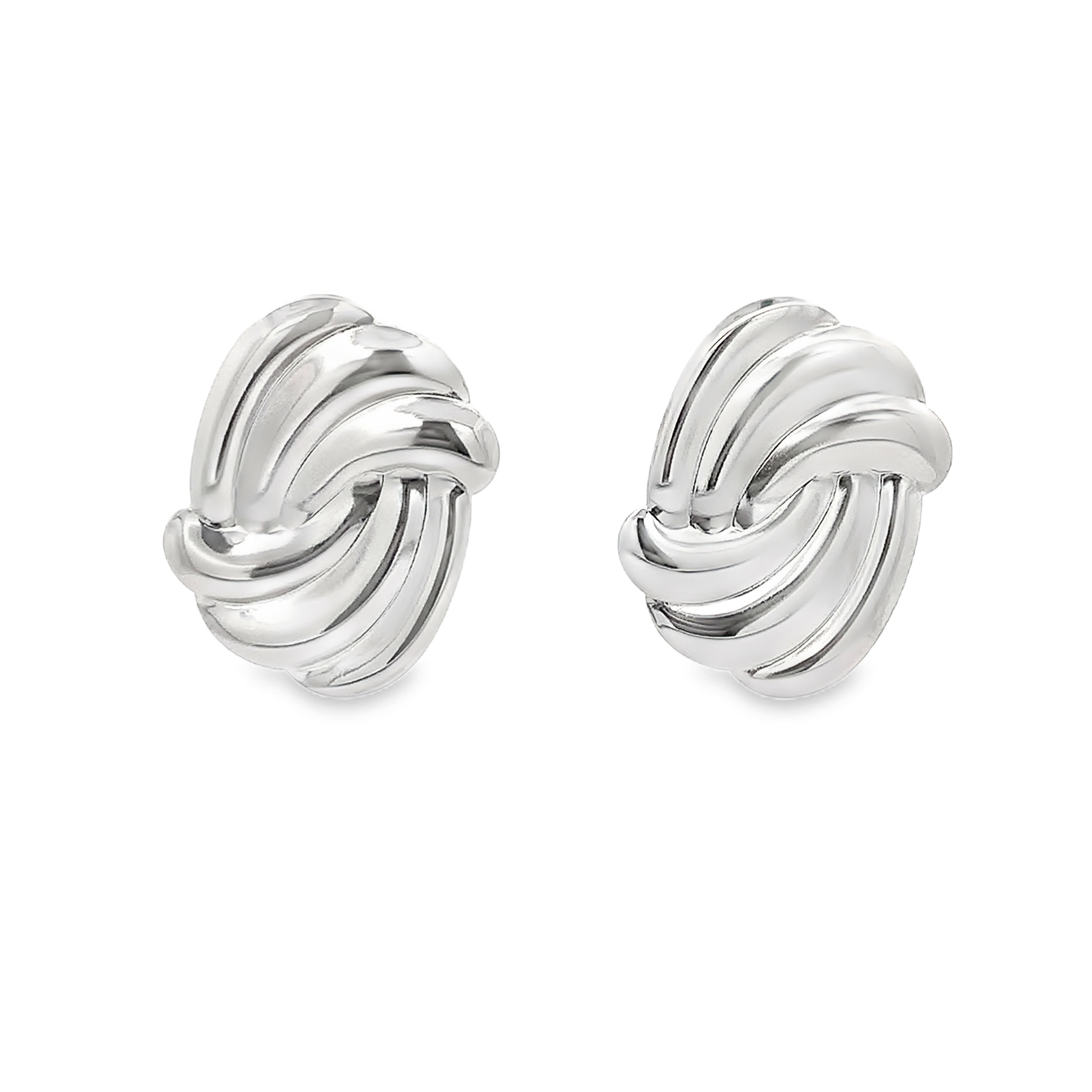 Srebrzone kolczyki z węzłem