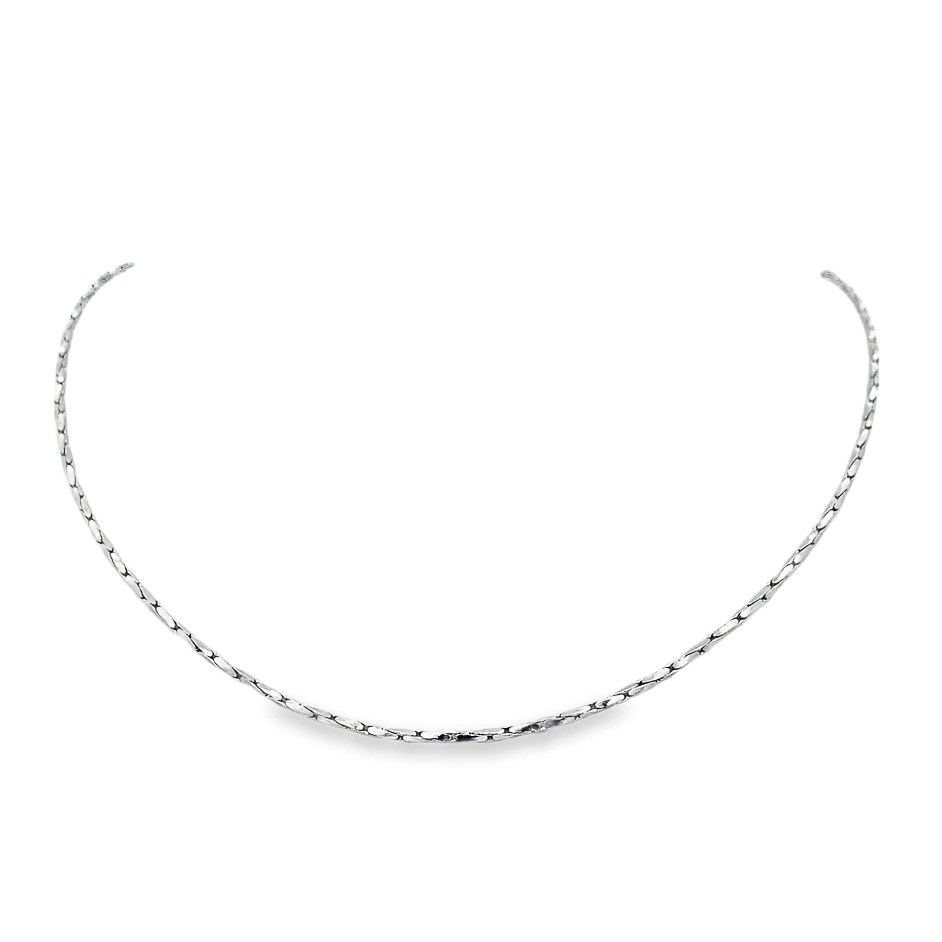 Naszyjnik z łańcuszkiem ze srebrzonej stali  w odcieniu białego złocona