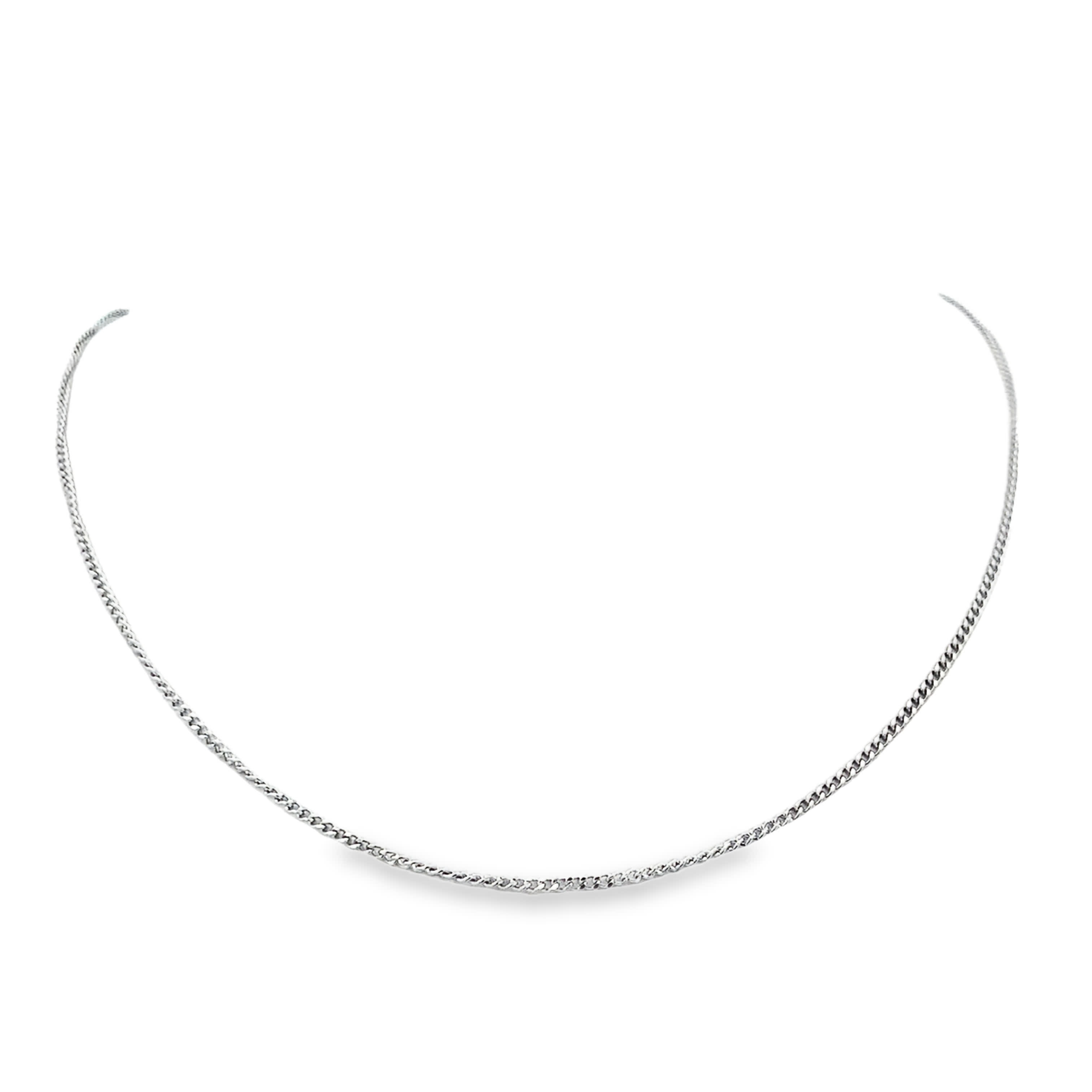 Naszyjnik z białej stali na cienkim łańcuszku ze srebrzonej stali