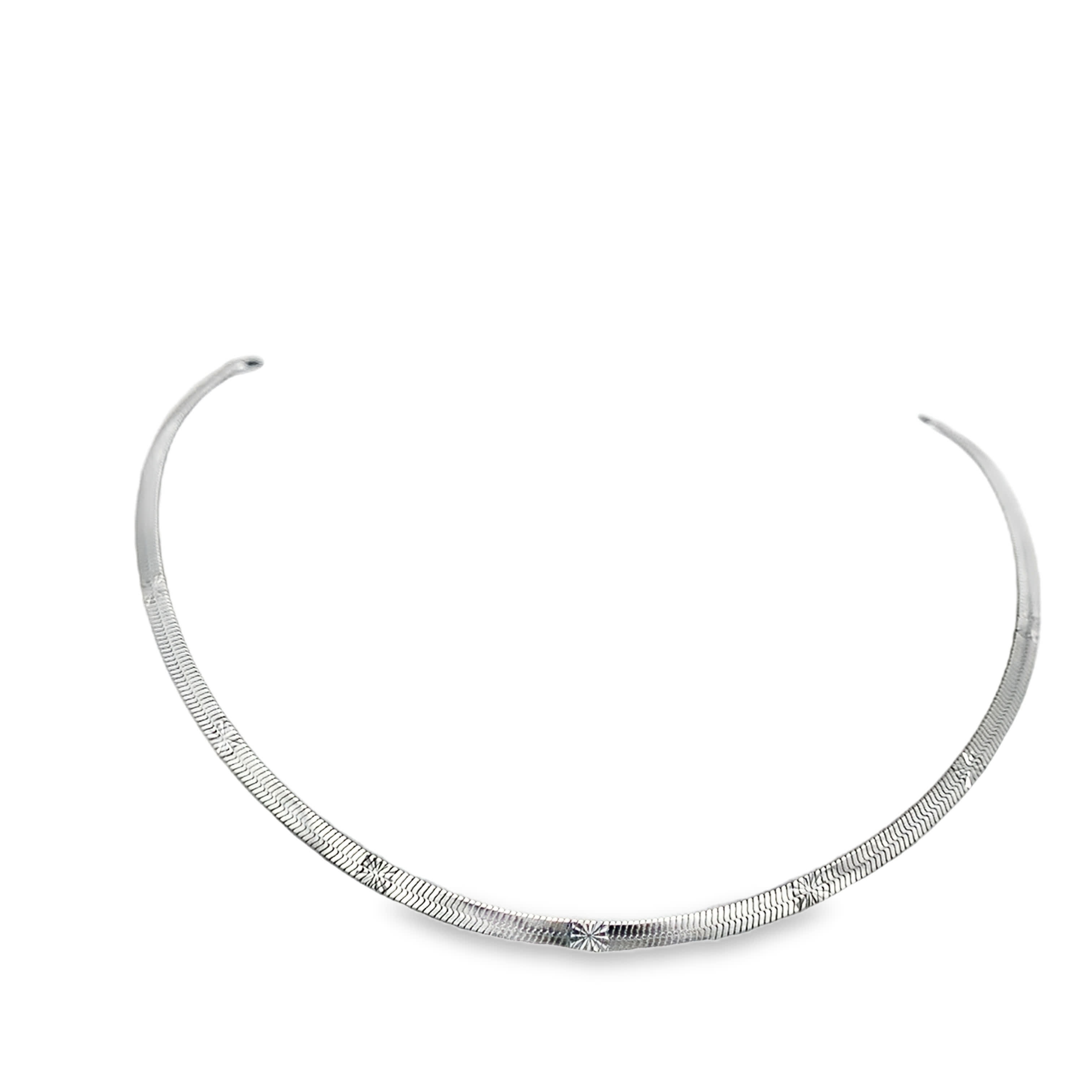 Naszyjnik choker ze srebrzonej stali  z grawerunkiem