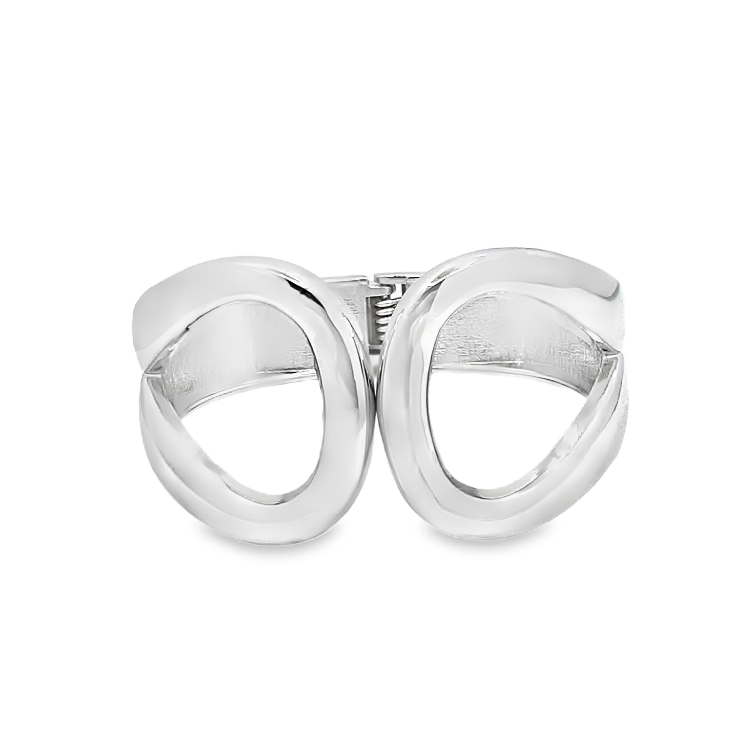 Nowoczesna srebrna bransoletka z zawiasami