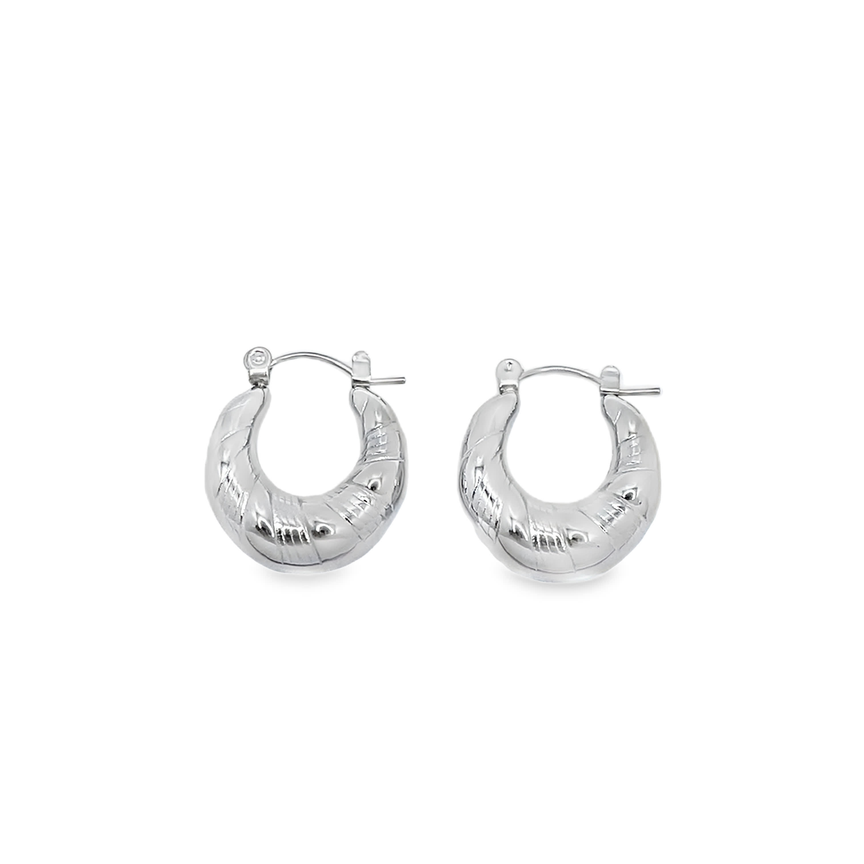 Kolczyki koła ze srebra platerowanego białym złotem