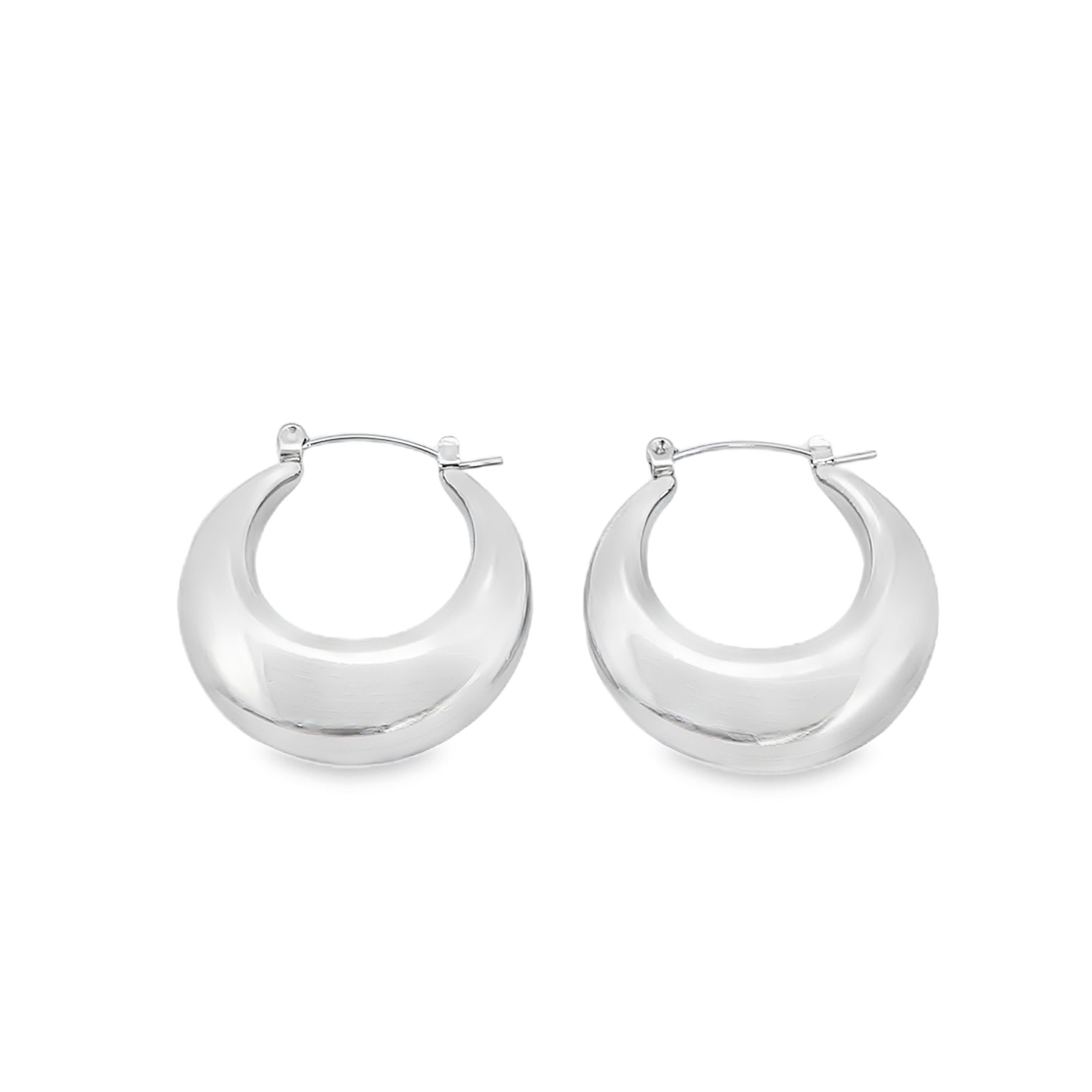 Kolczyki koła ze srebra platerowanego białym złotem