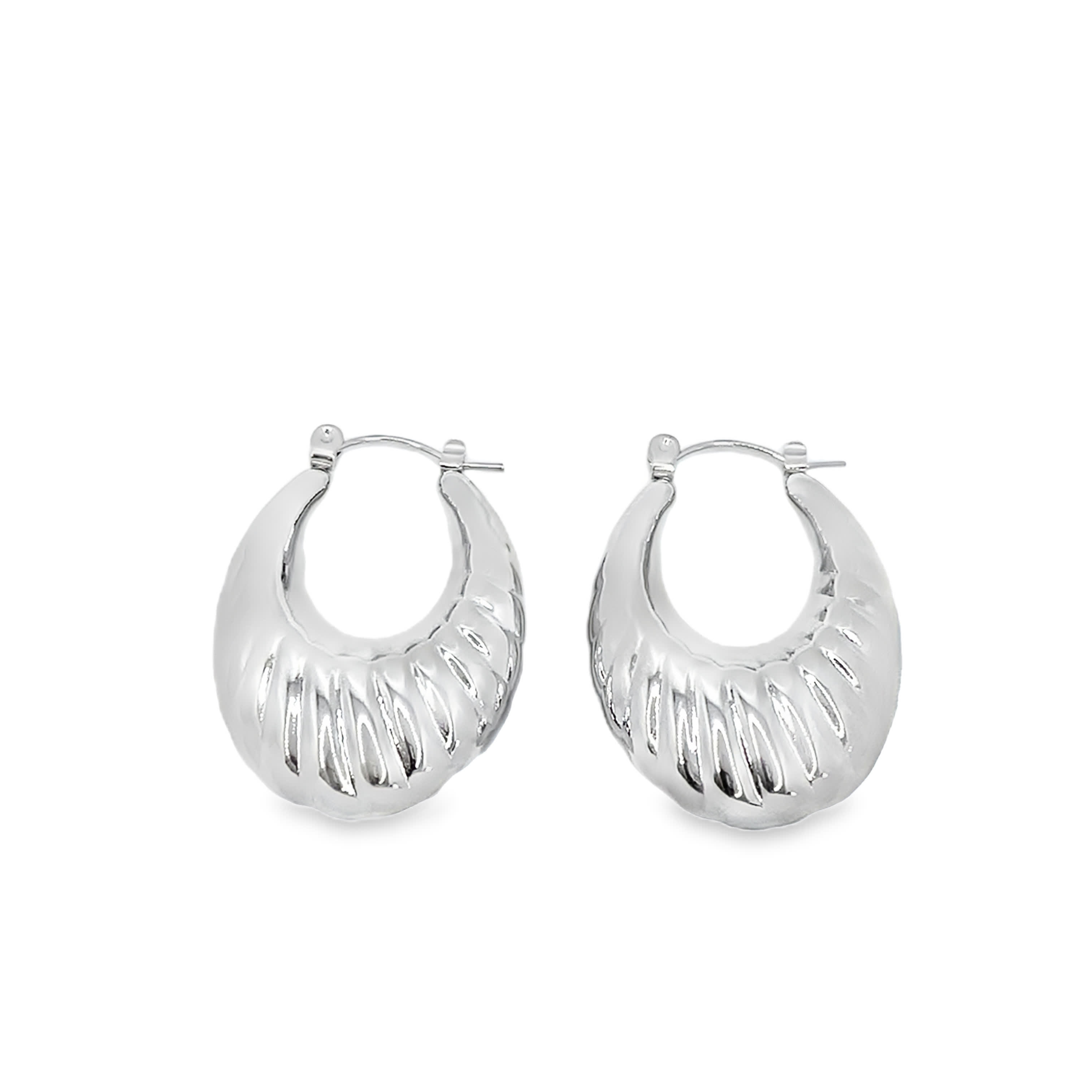 Kolczyki koła ze srebra próby 925 z wykończeniem w kolorze białego złota