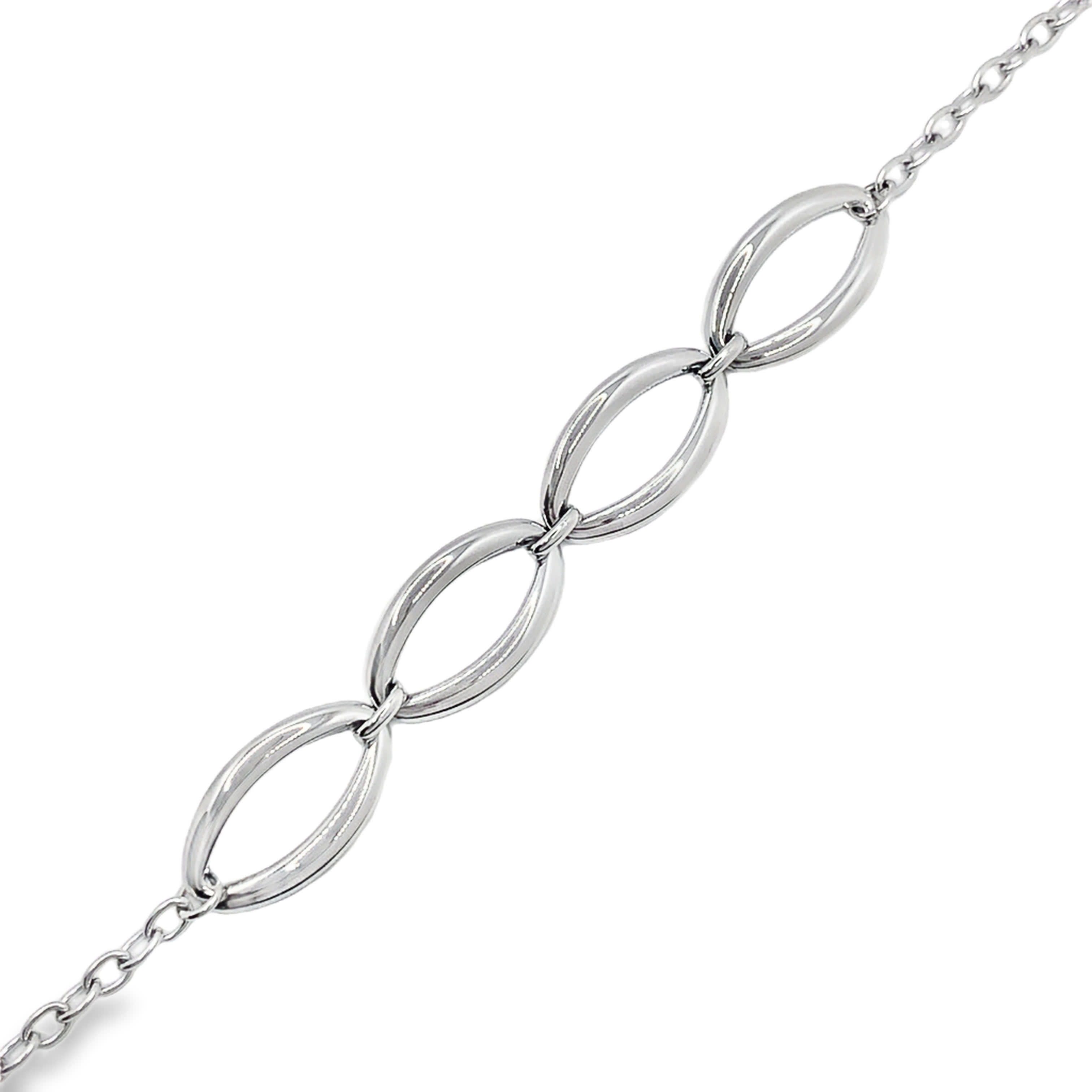 Elegancka metalowa bransoletka łańcuszkowa z owalnymi ogniwami