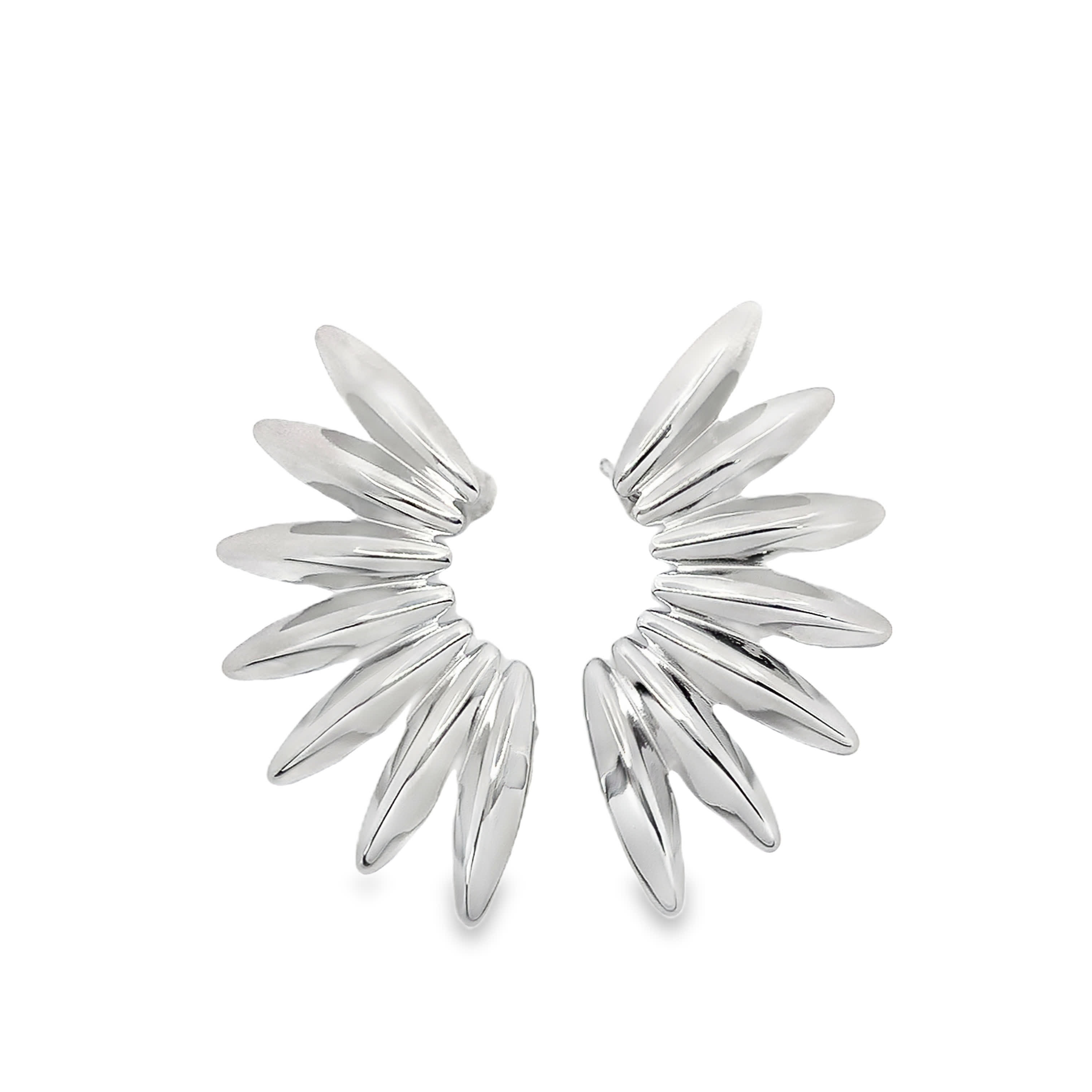 Nowoczesne metalowe kolczyki sztyfty w kształcie płatków
