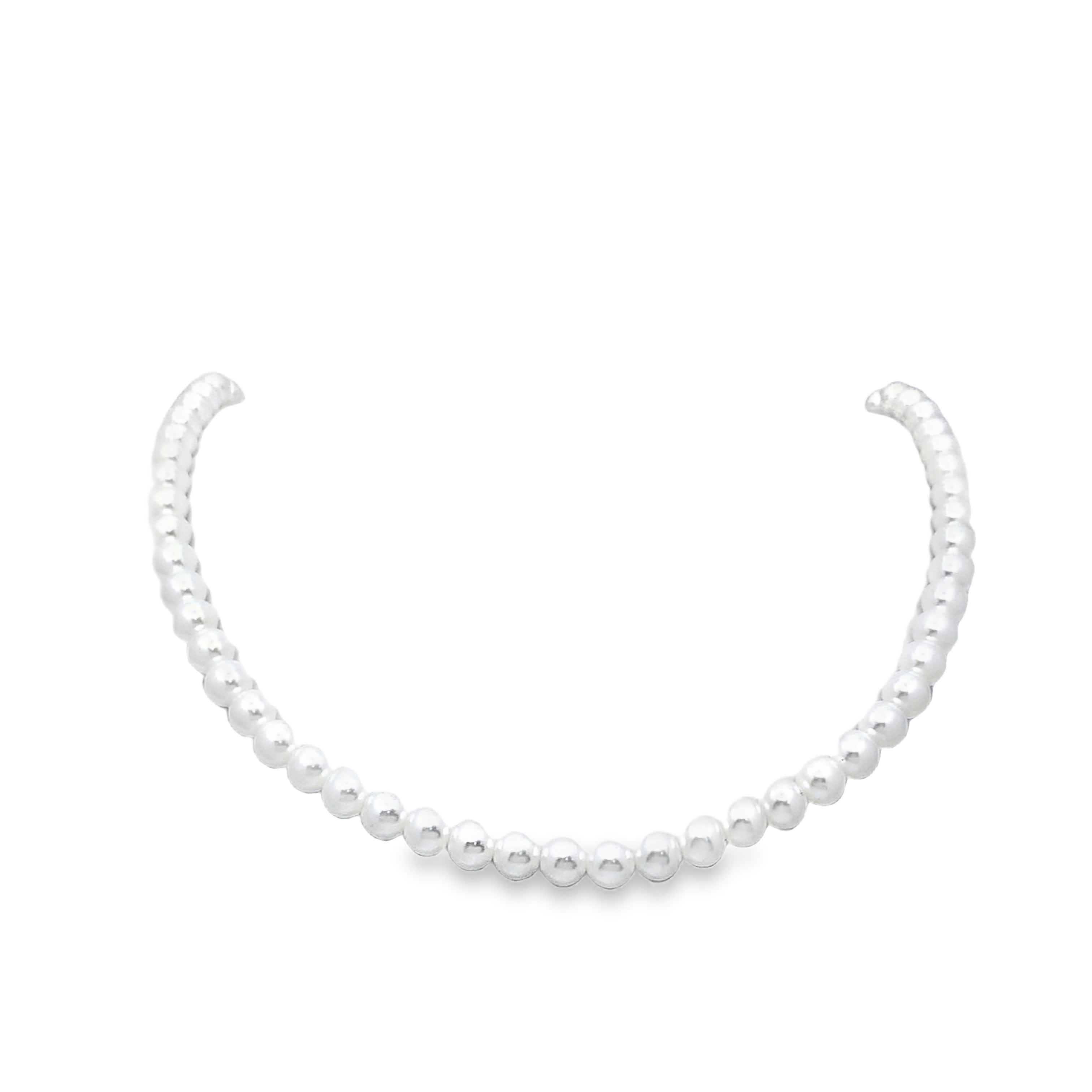 Classic White Gold Pearl Beaded Necklace