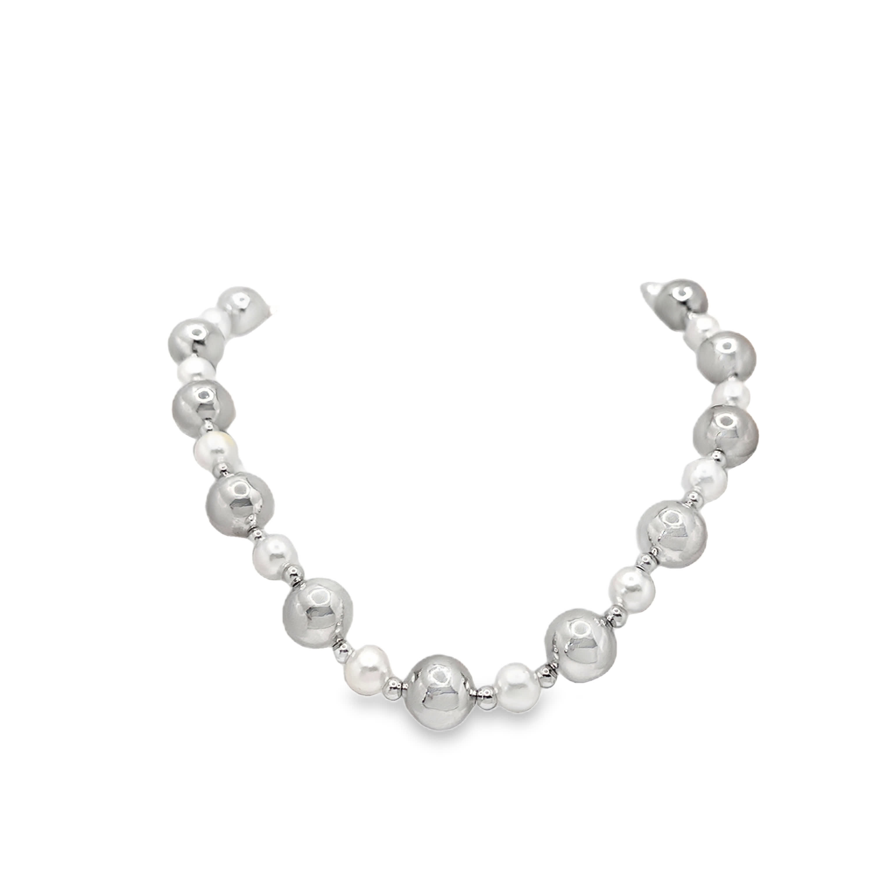 Elegancki metalowy perłowy naszyjnik