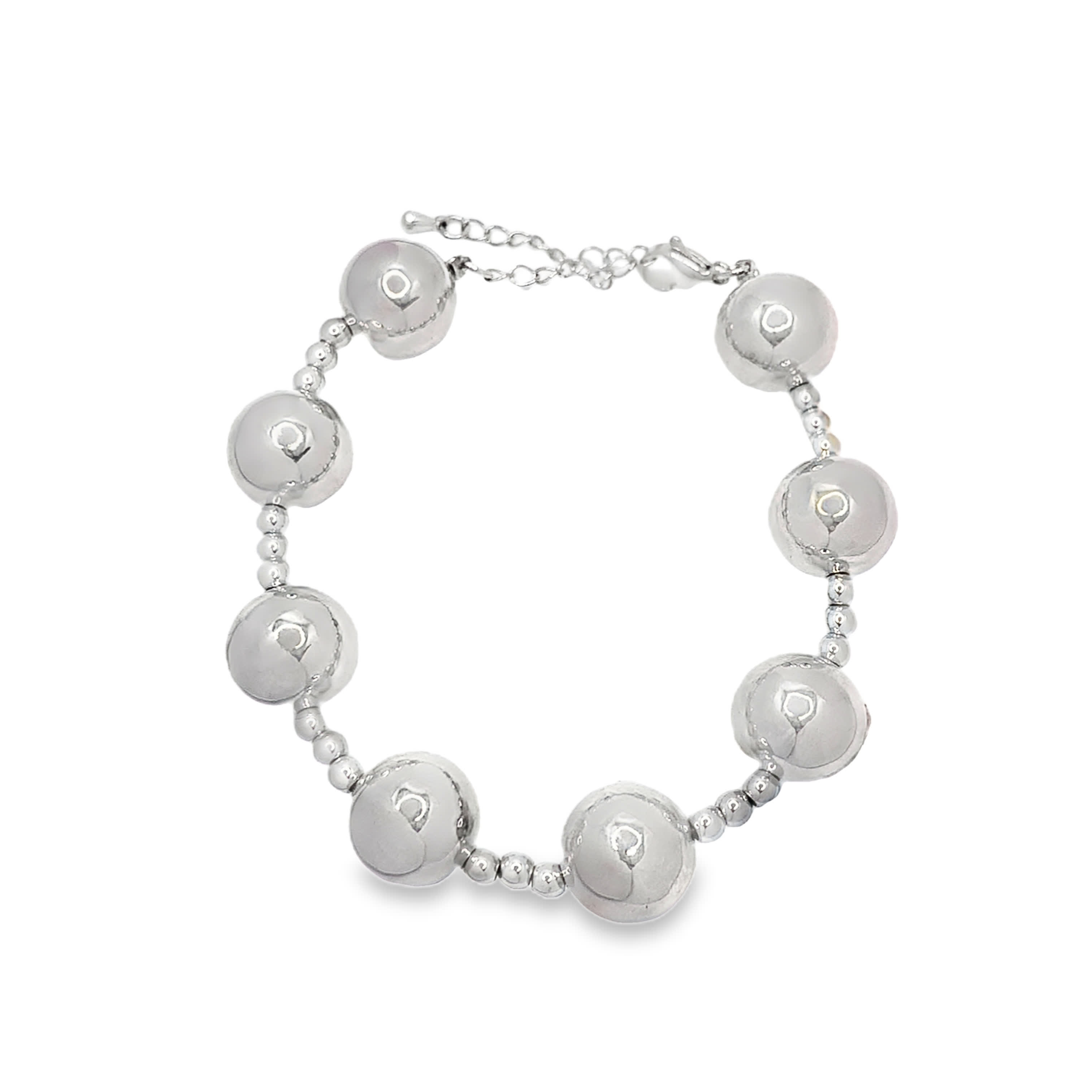 Bransoletka z koralików z metalu z perłą kaboszonową