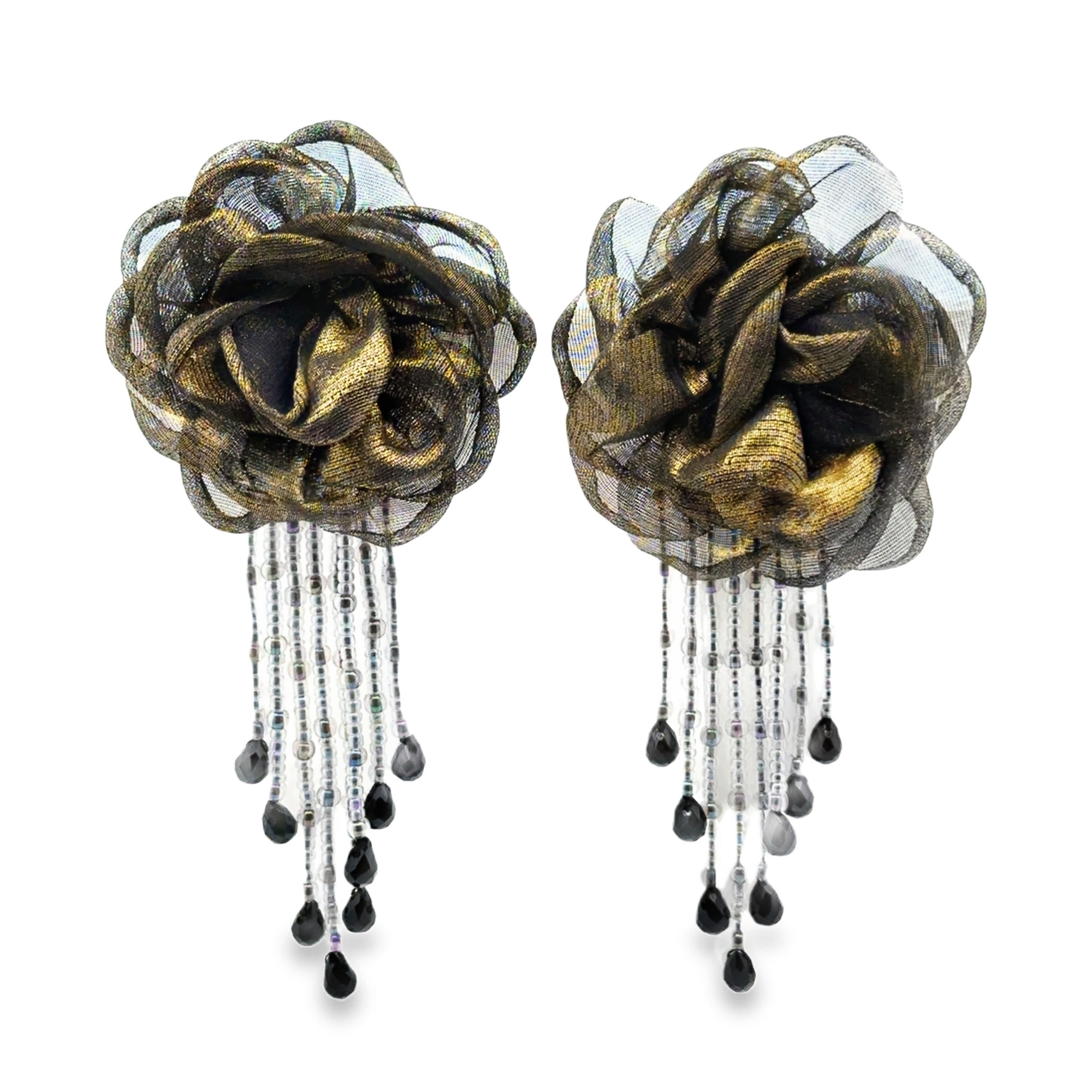 Eleganckie wiszące kolczyki w 2, bez metalu