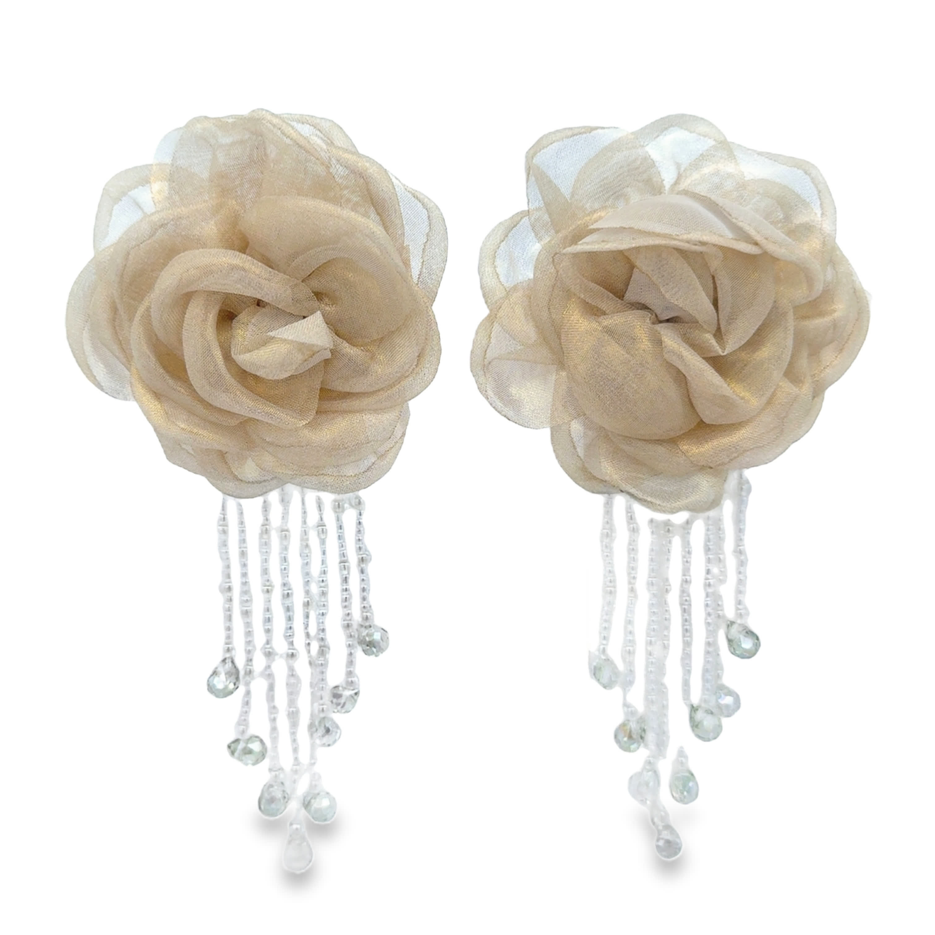 Zielonożółte kryształowe kolczyki wiszące, podstawa bez metalu