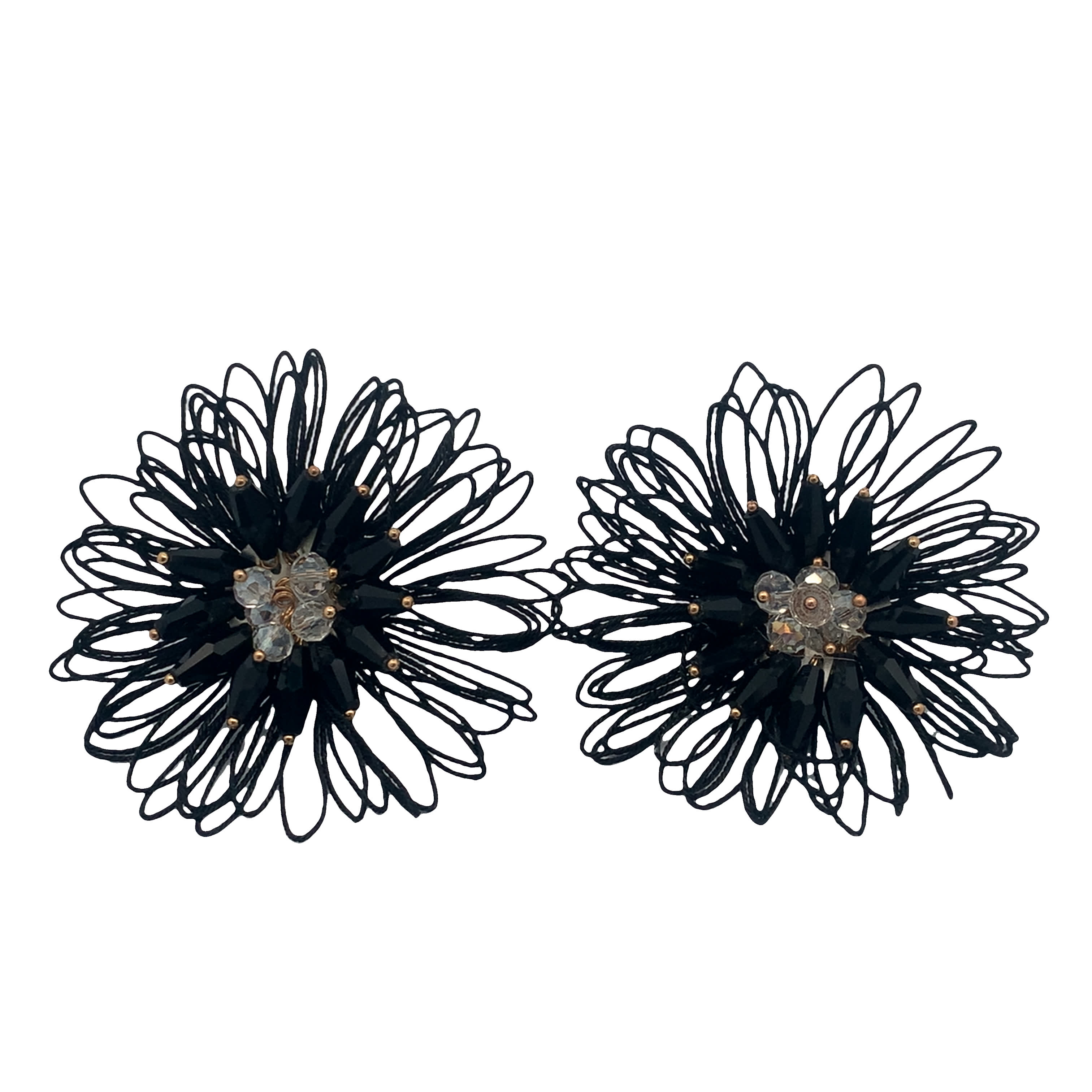 Kolczyki z kryształkami i okrągłymi koralikami