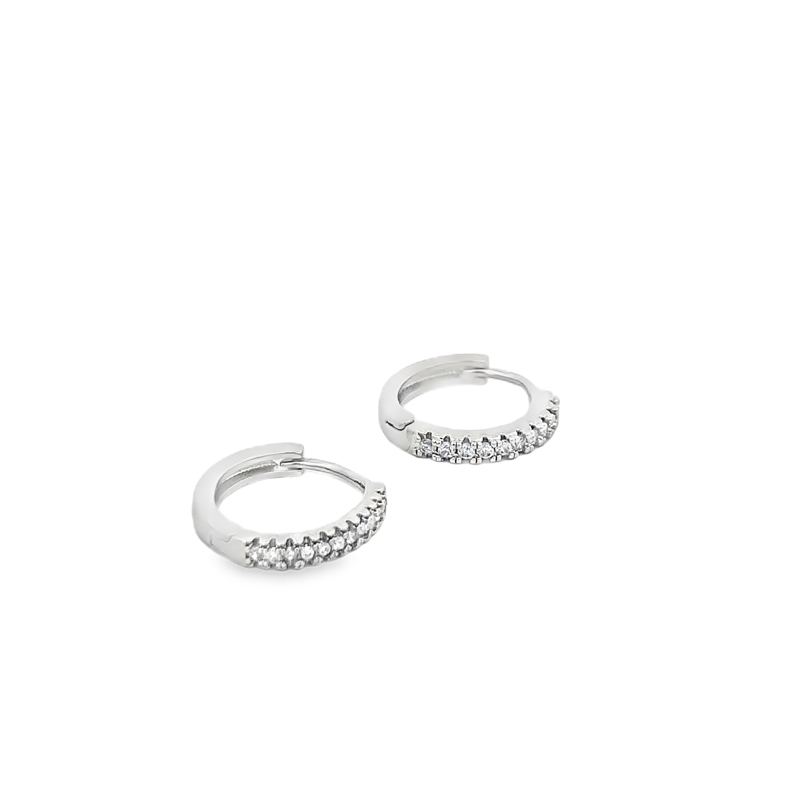 Kolczyki koła ze srebra platerowanego białym złotem z okrągłymi diamentami