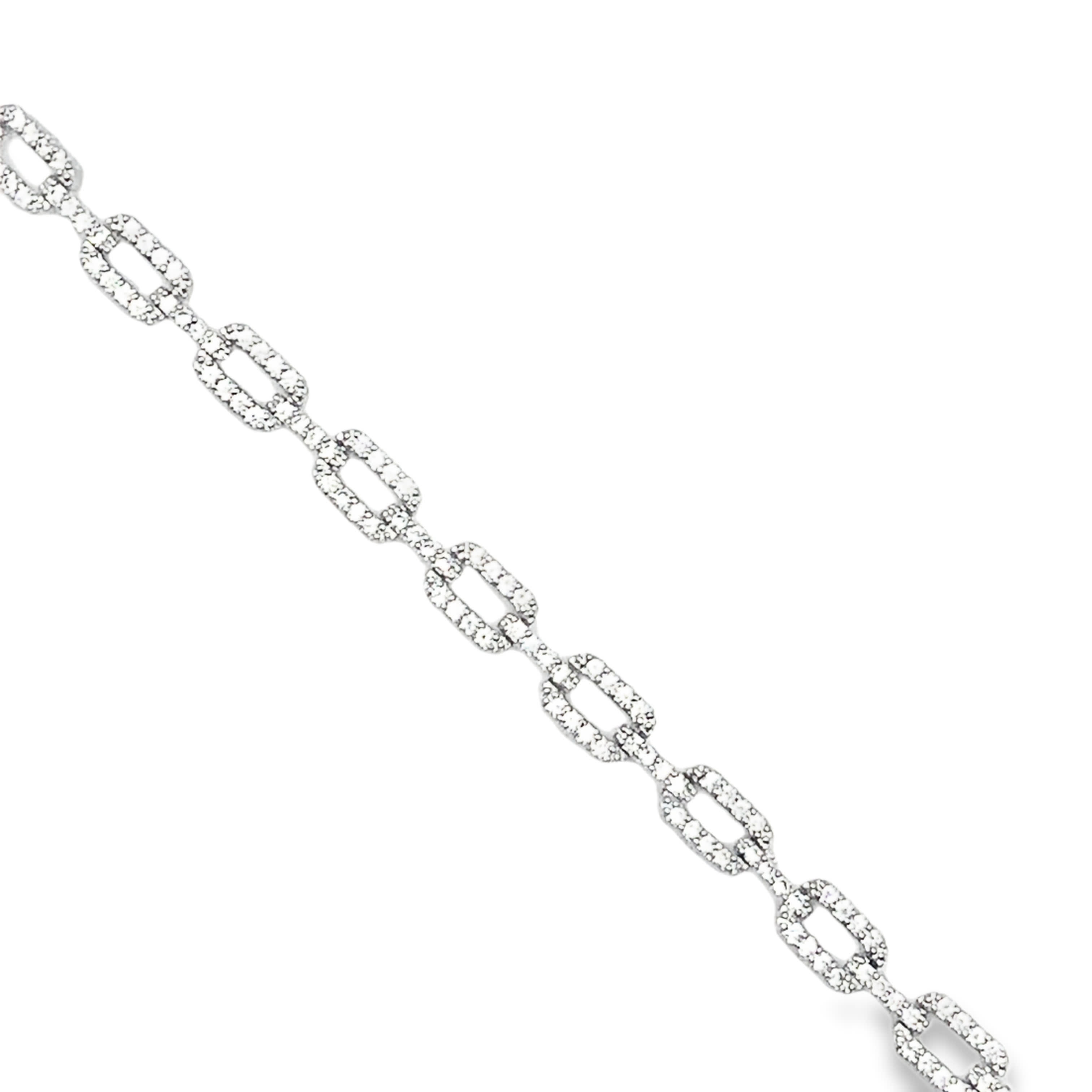 Bransoletka z białego złota z łańcuszkiem diamentowym