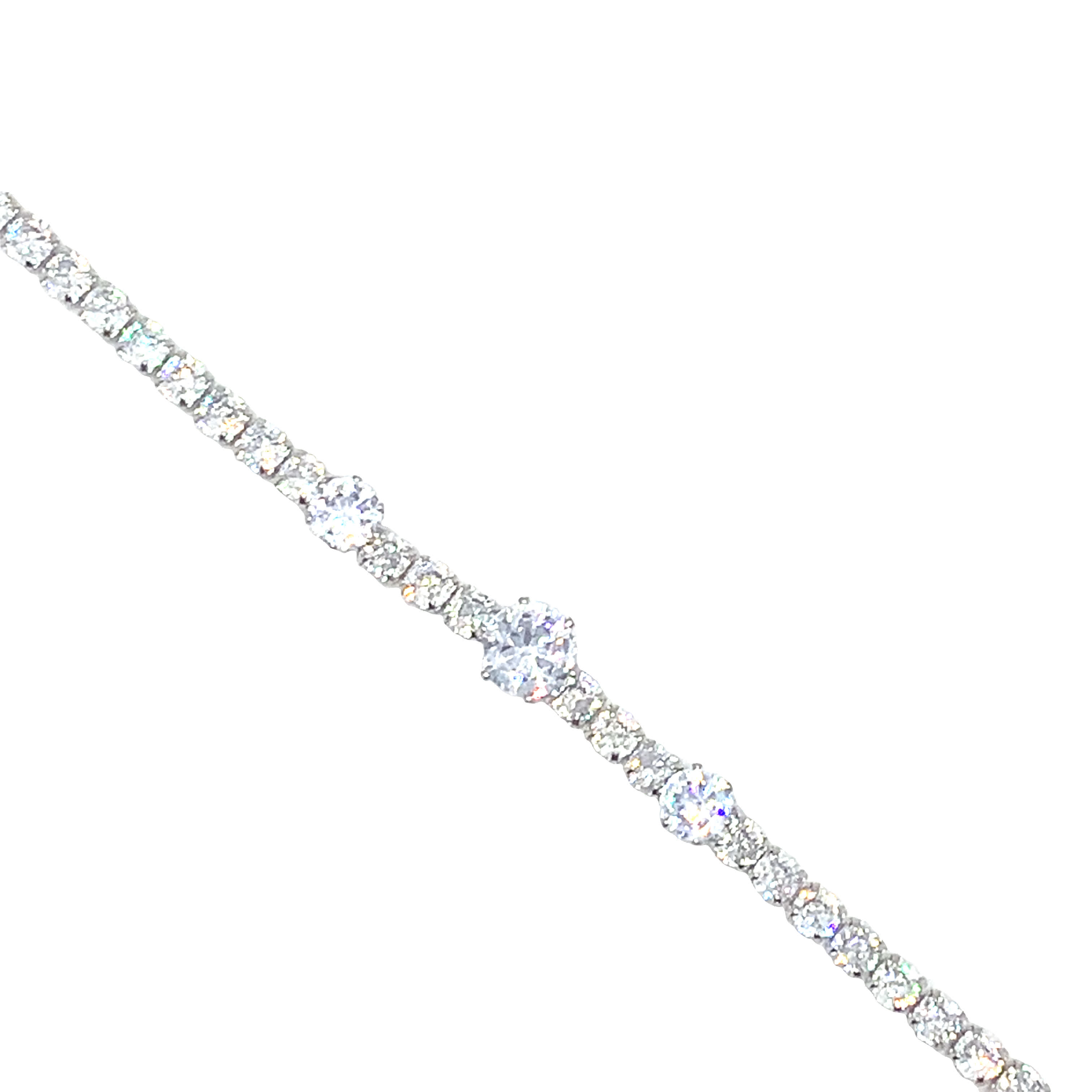 Platynowy naszyjnik tenisowy z diamentami i okrągłymi diamentami o szlifie brylantowym