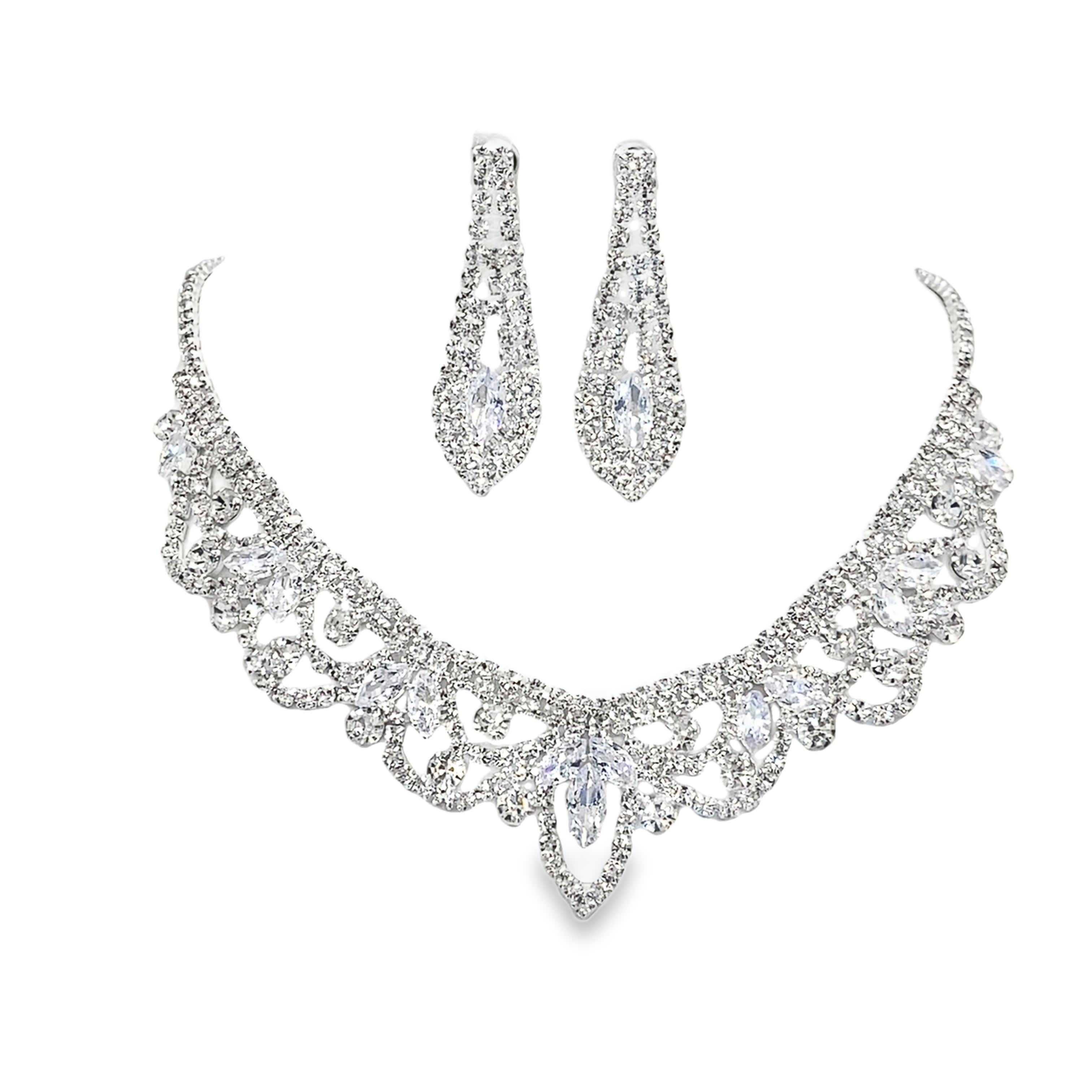 Olśniewający zestaw naszyjników ze srebra kryształowego