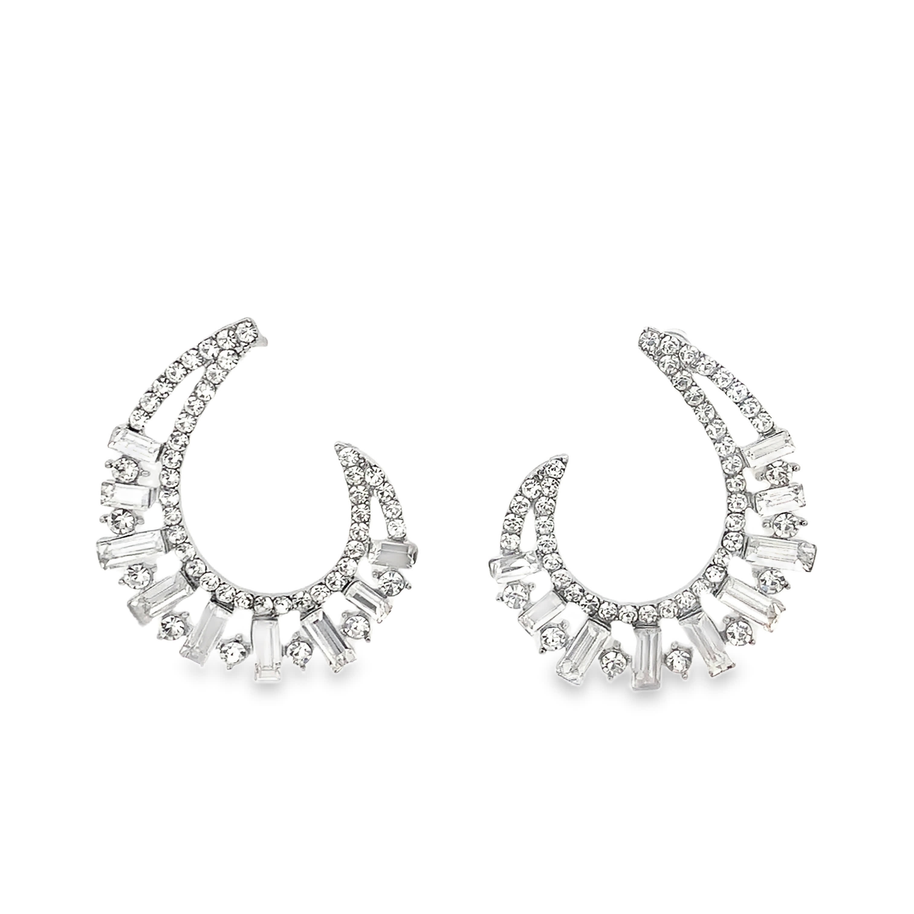 Srebrne kolczyki koła z diamentami