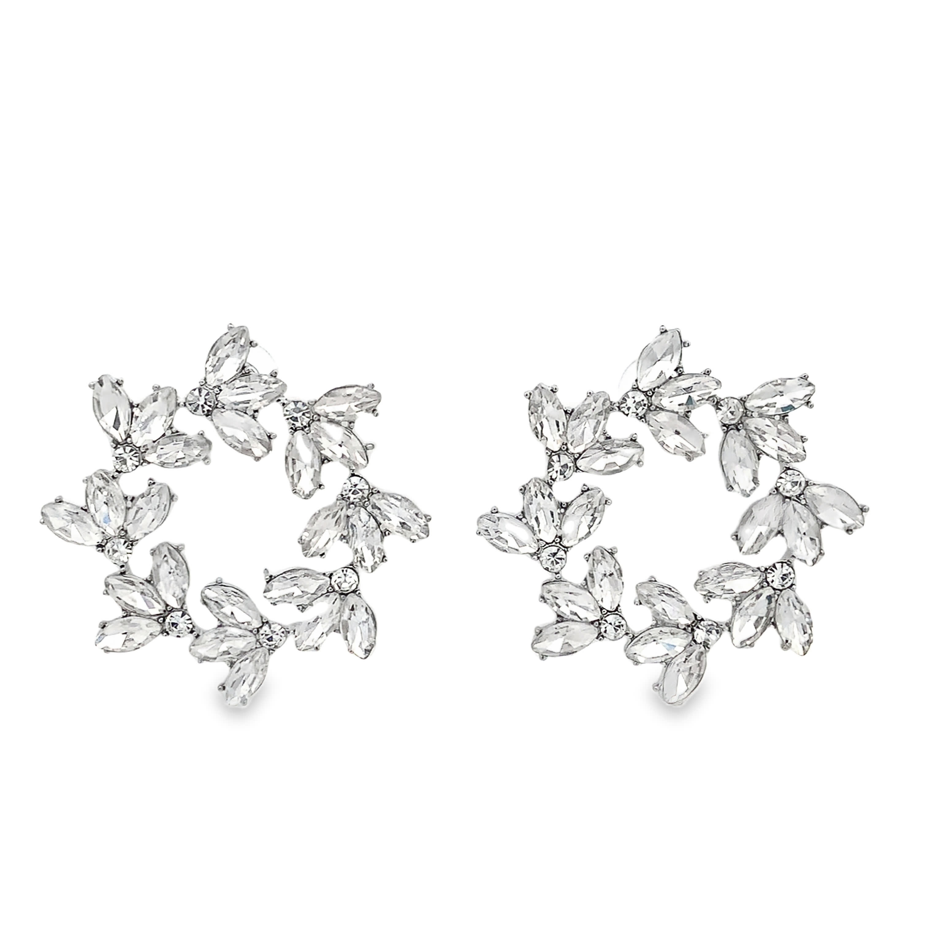 Srebrne kolczyki koła z kryształowymi kaboszonami