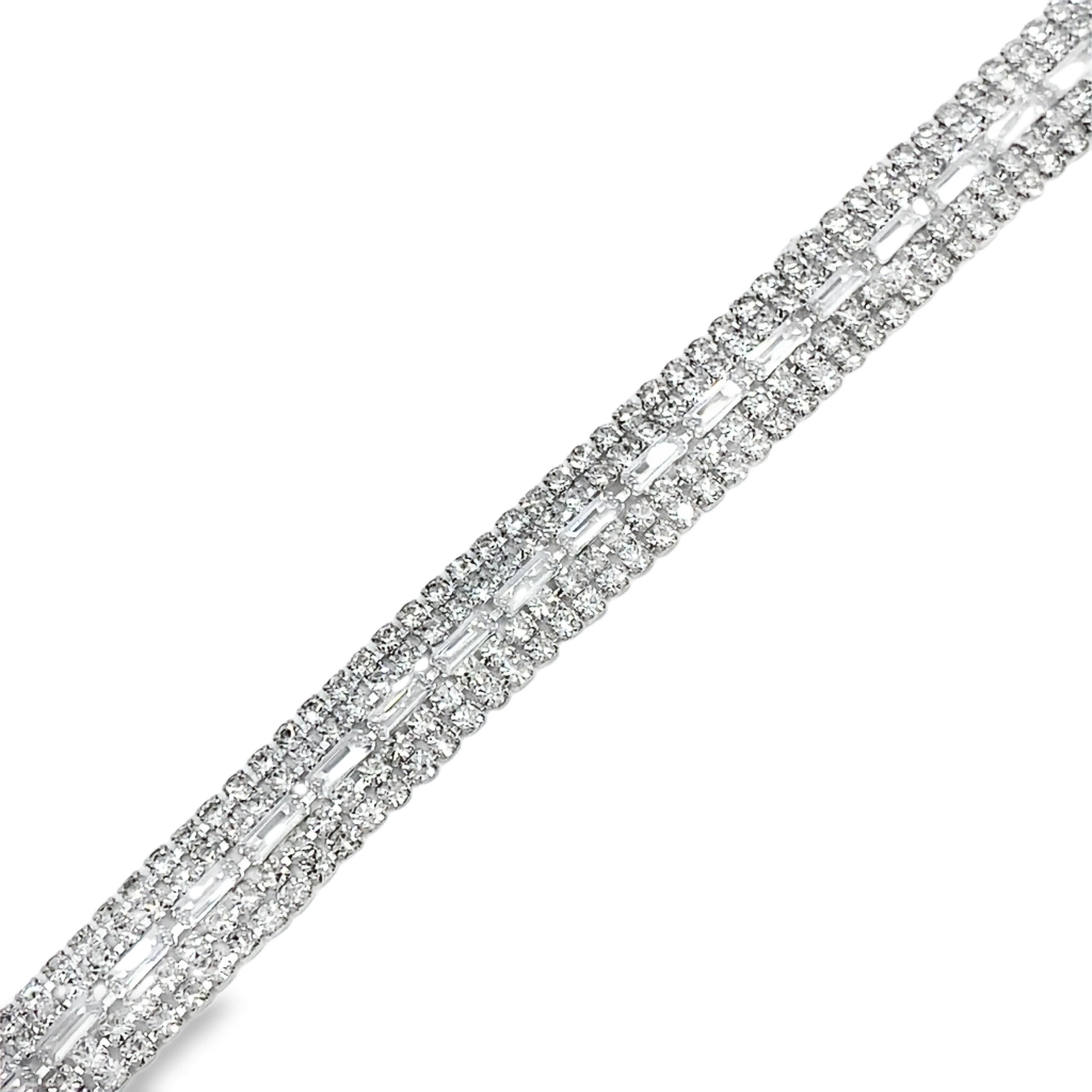 Diamentowa bransoletka tenisowa z żółtego złota