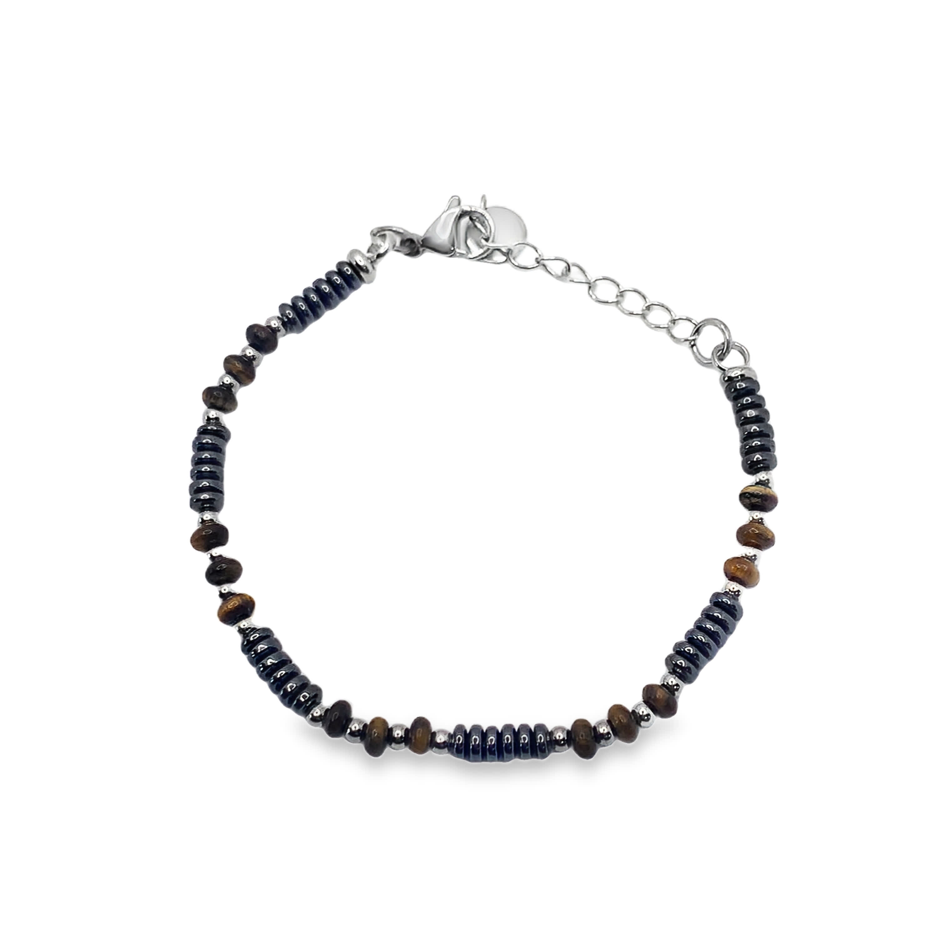 Ręcznie wykonana bransoletka z koralików z brunatnopomarańczowego agatu