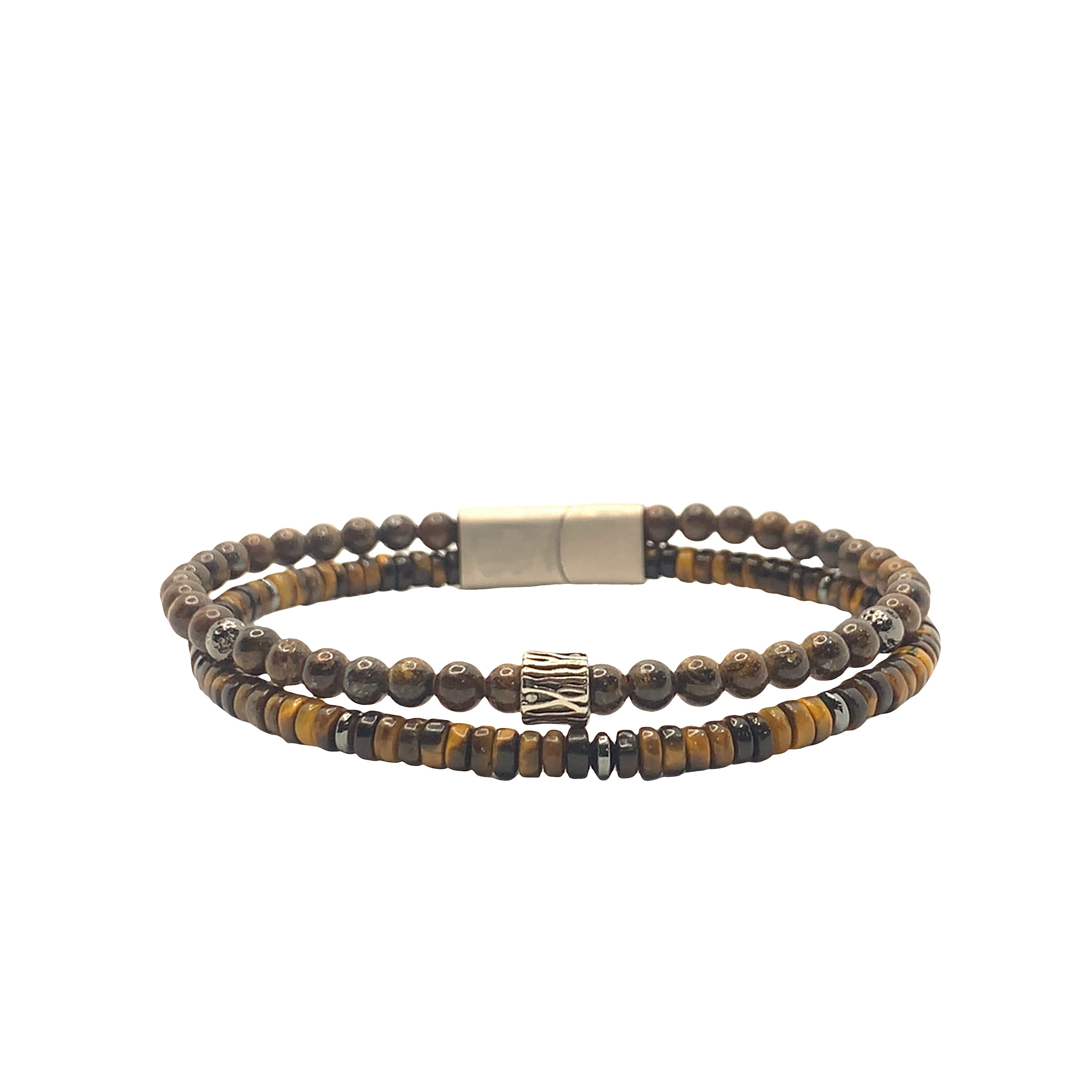 Wyrafinowana bransoletka z koralików w tonacji metalu