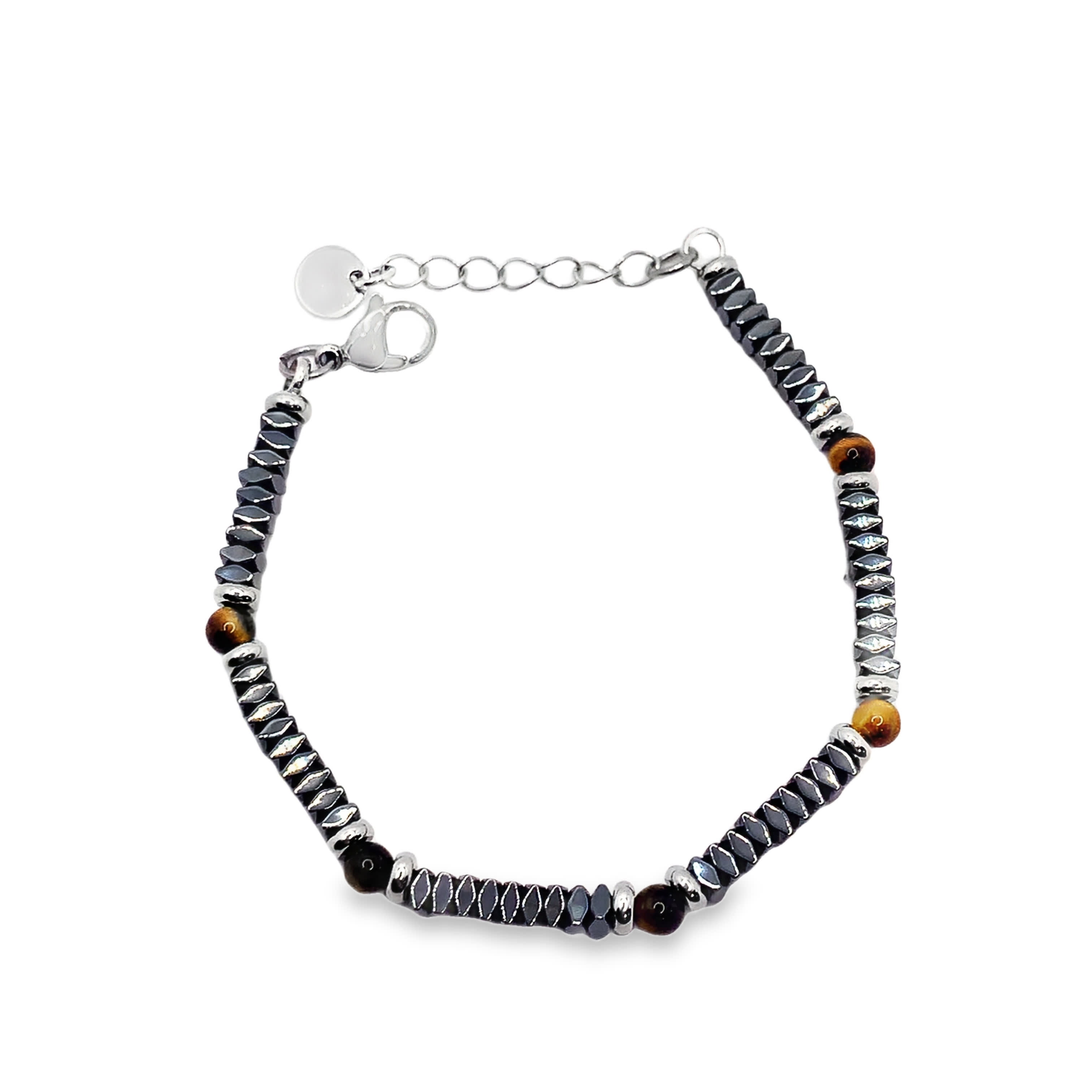 Bransoletka koralikowa z akcentami agatu i hematyt