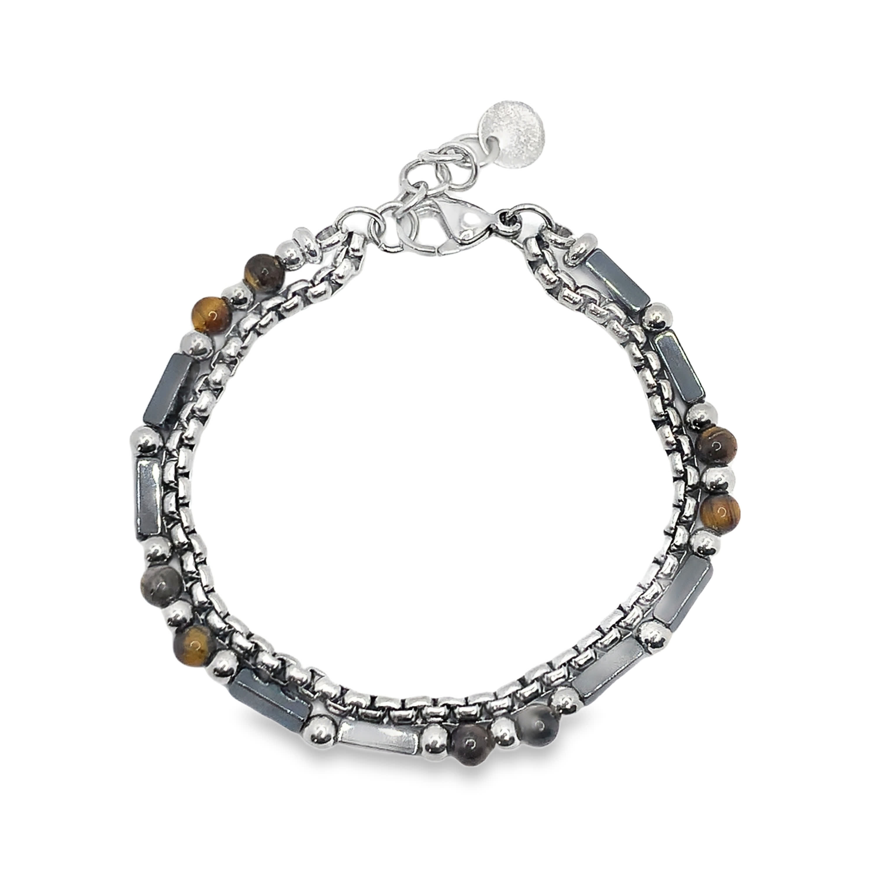 Nowoczesna srebrzona bransoletka łańcuszkowa