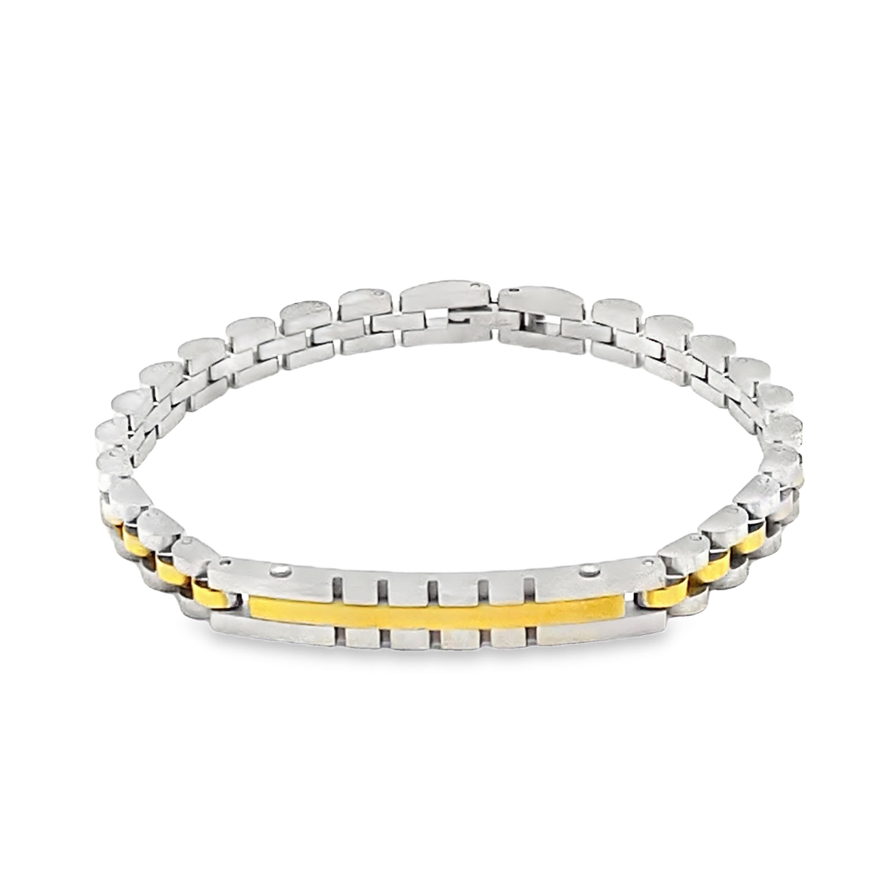 Dwukolorowa bransoletka z ogniwami łańcuszka w  i żółtym złocie