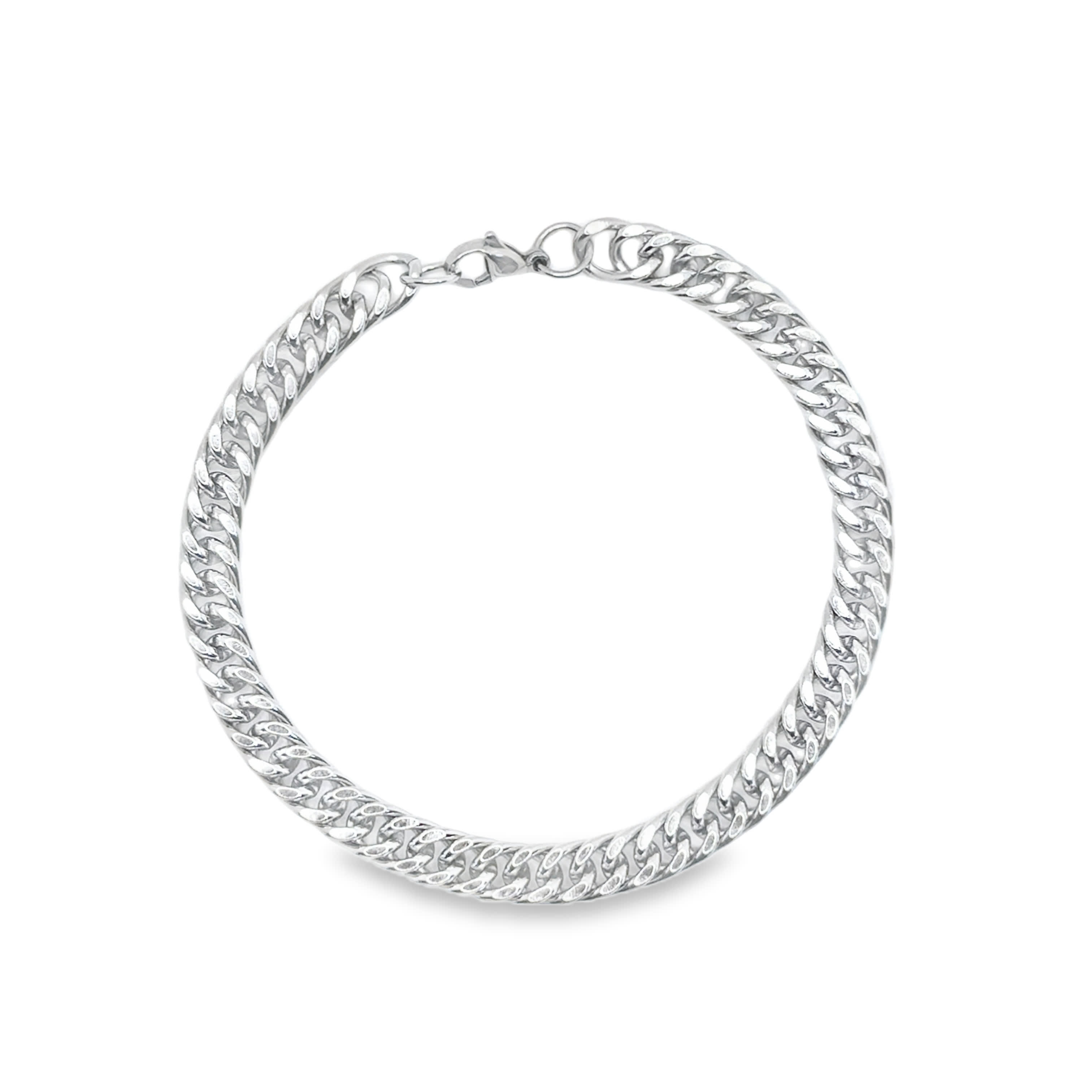 Bransoletka łańcuszkowa ze srebrzonej stali