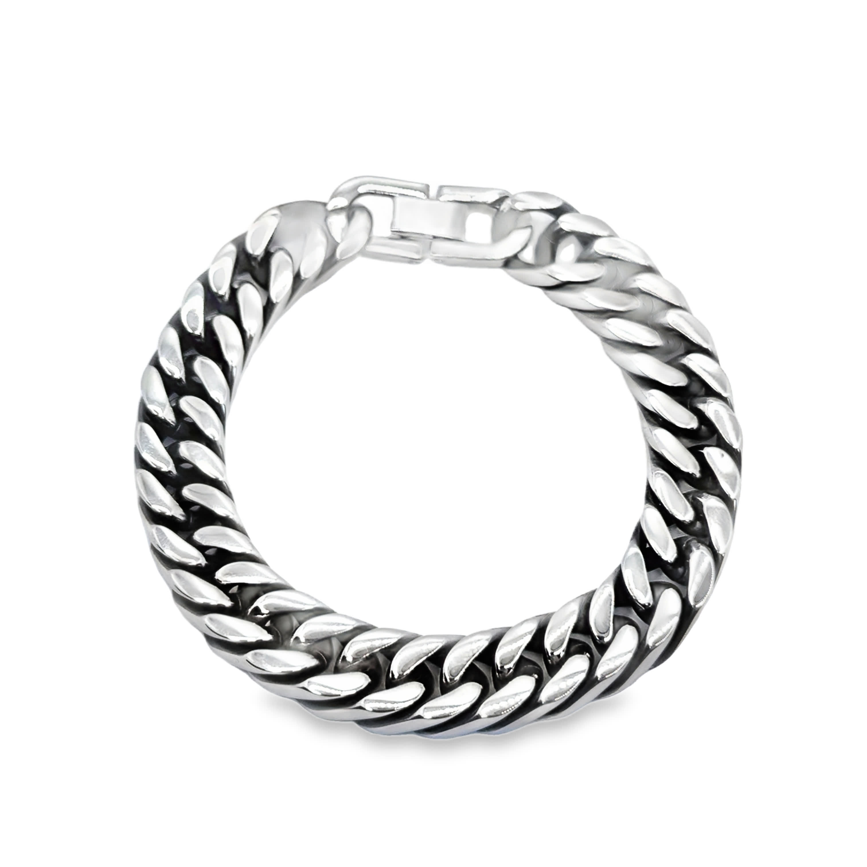 Bransoletka łańcuszkowa ze srebrzonej stali