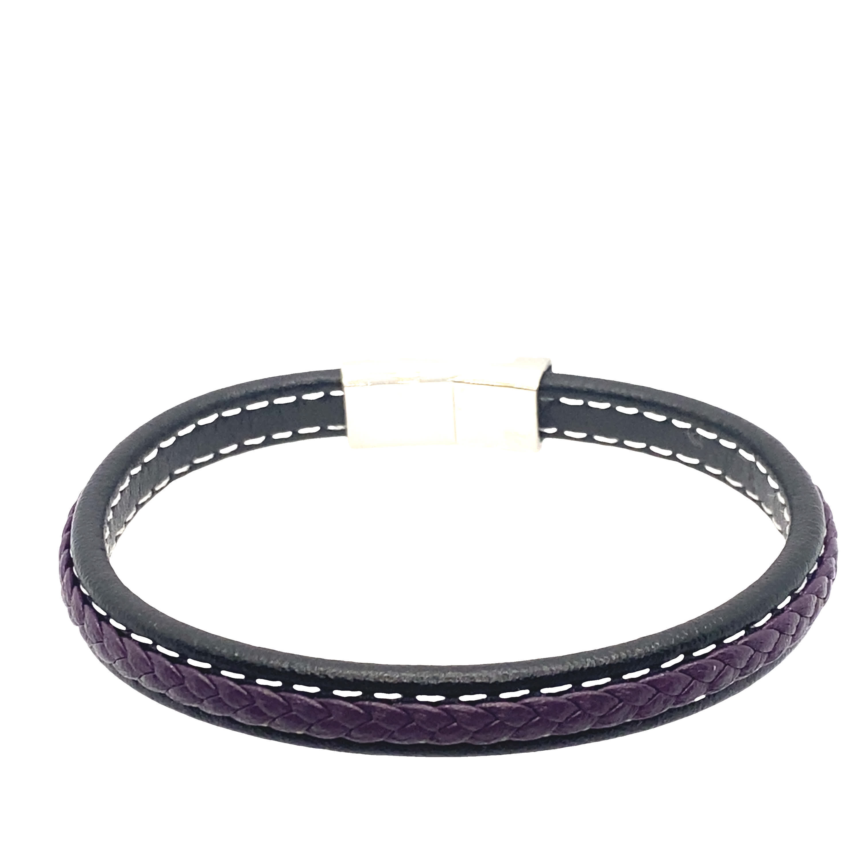 Nowoczesna bransoletka bez metalu z plecionym detalem