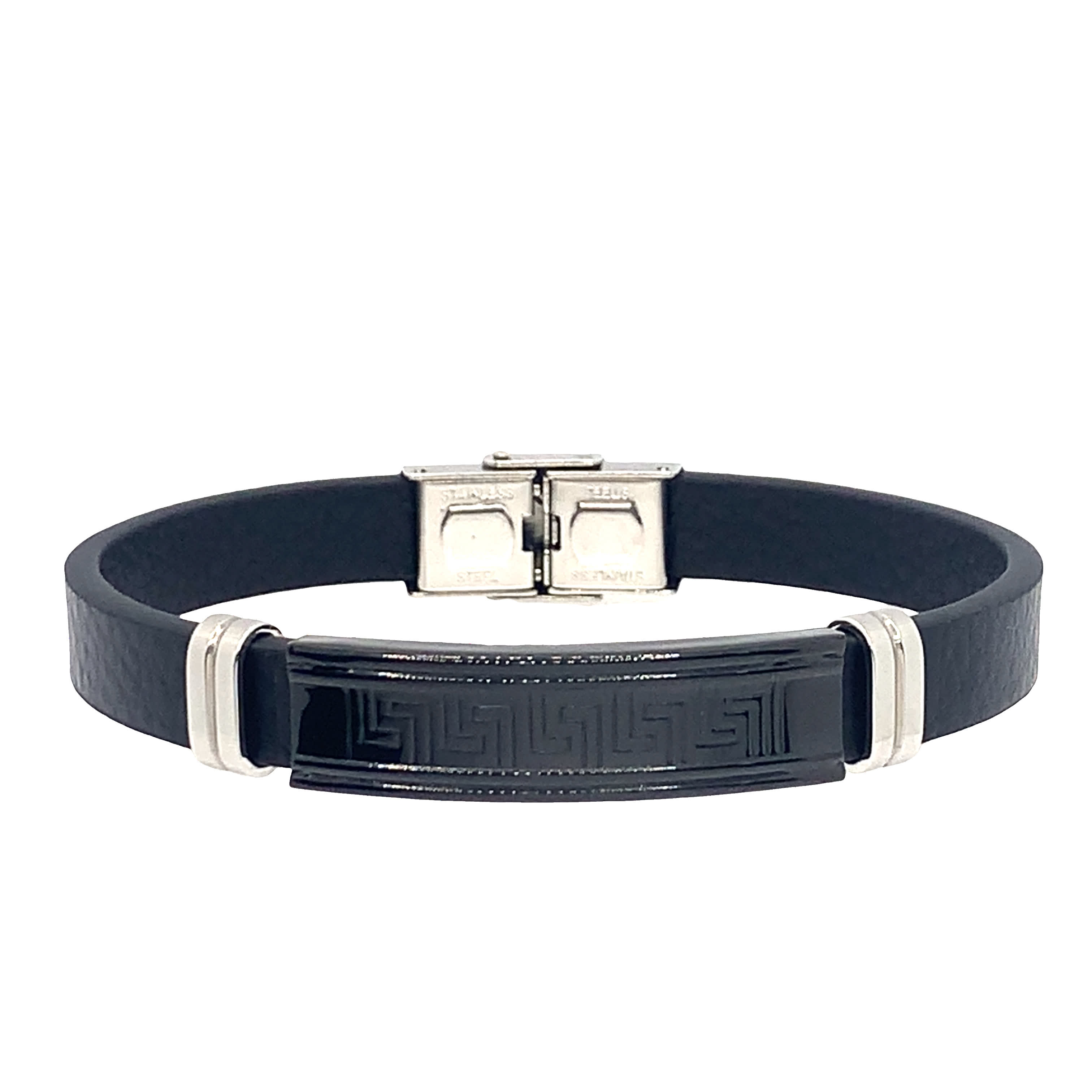 Nowoczesna bransoletka bez metalu z akcentami ze złoconej stali