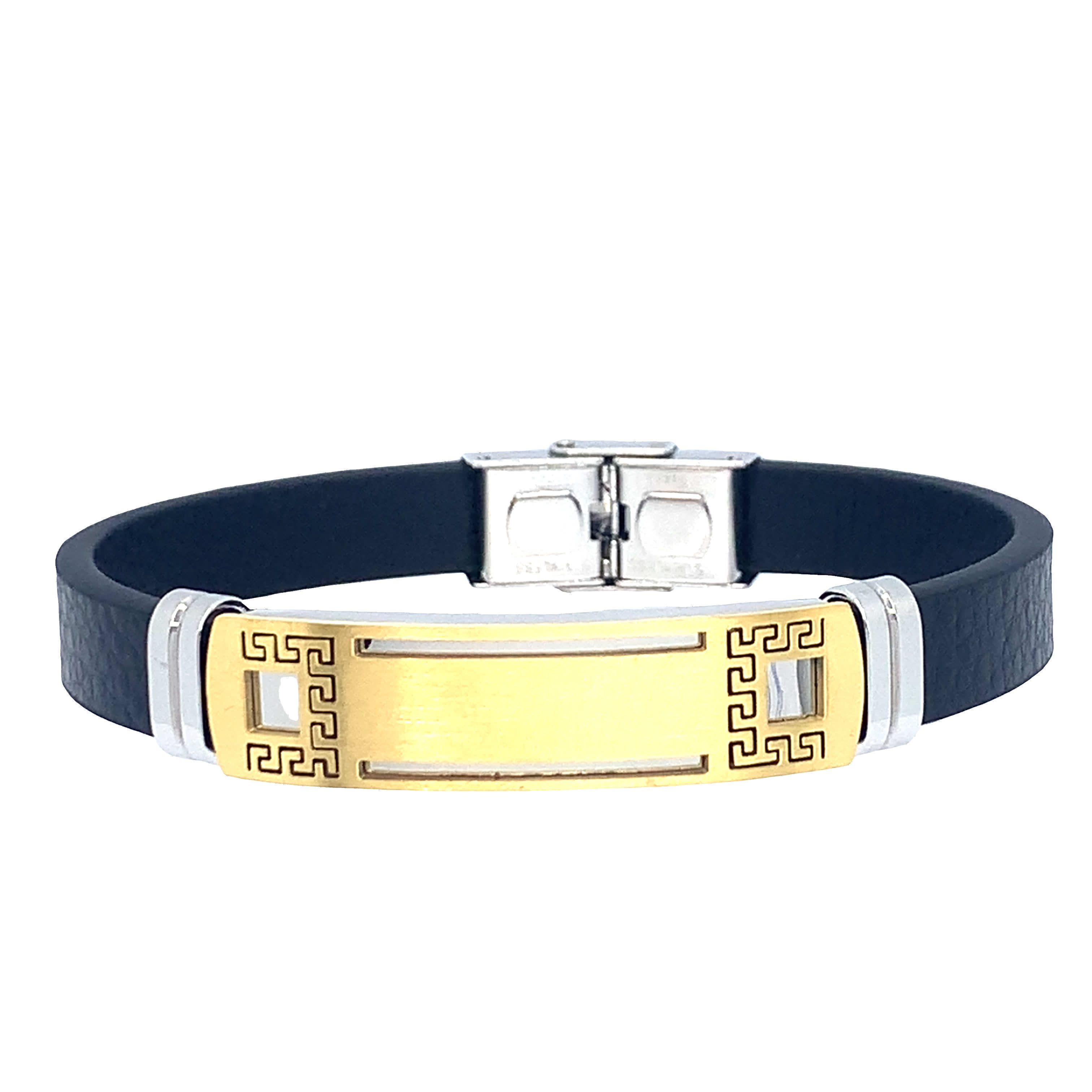 Bransoletka ze złoconej stali z ozdobnym rysunkiem