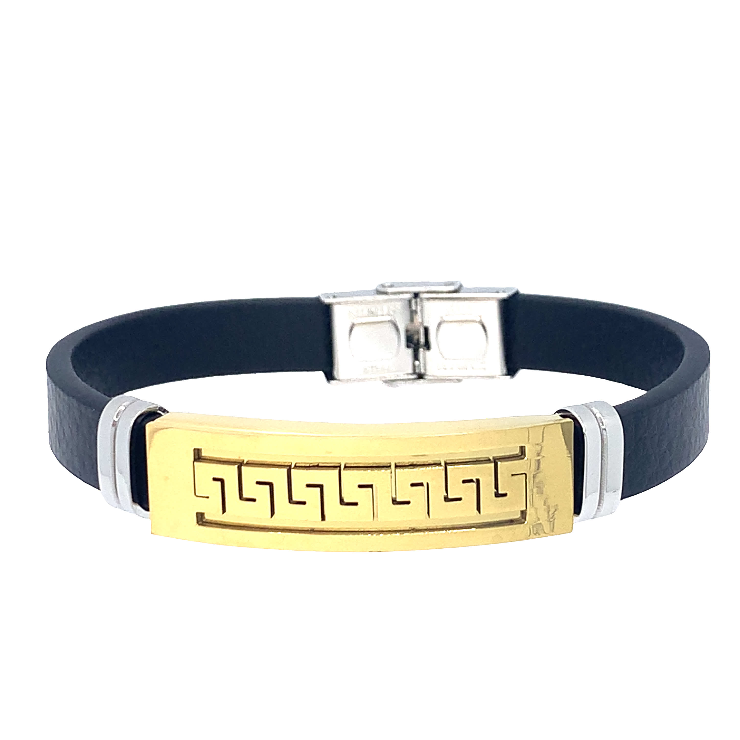 Bransoletka ze złoconej stali z ozdobnym rysunkiem