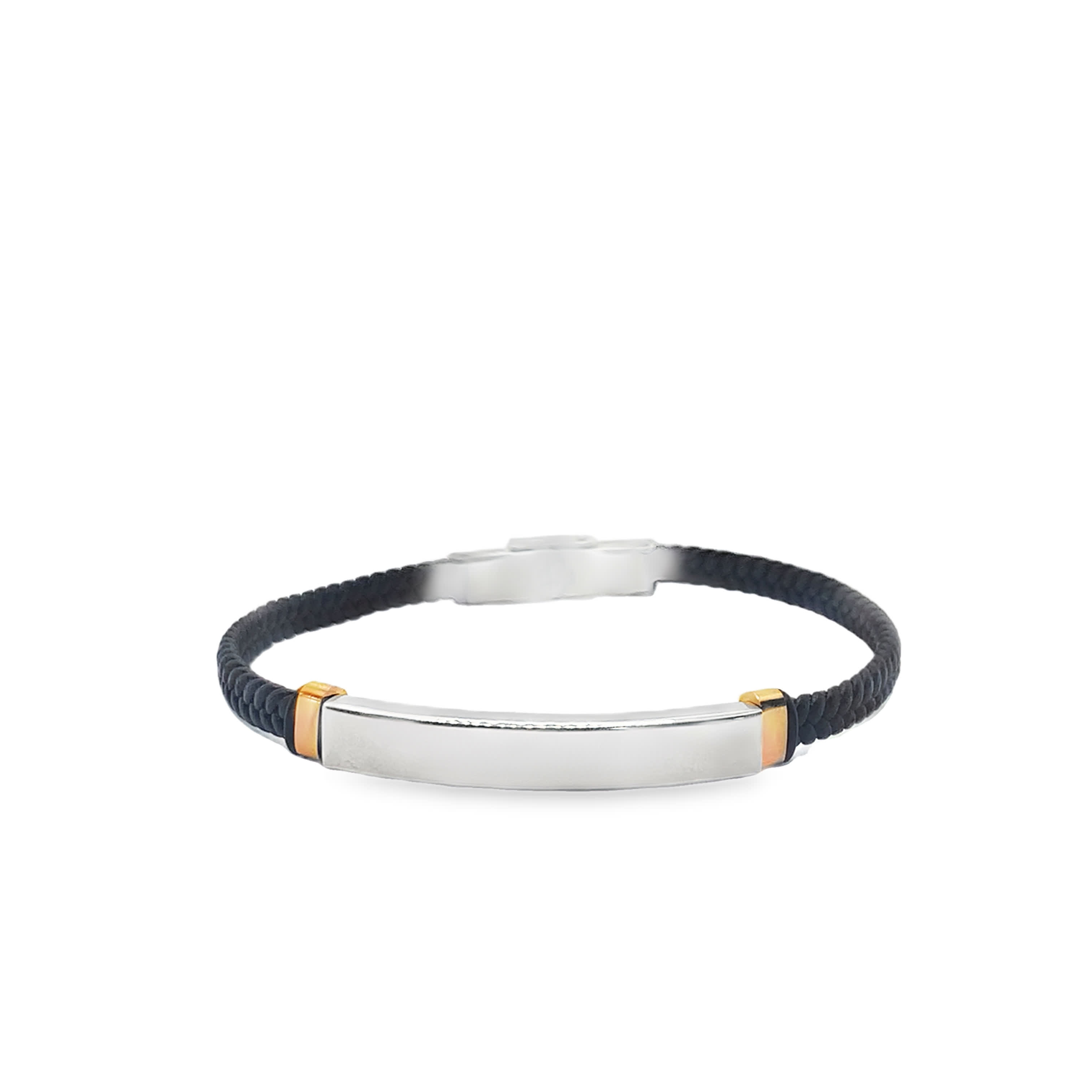 Contemporary Bangle Bracelet with Metallic and Golden Accents