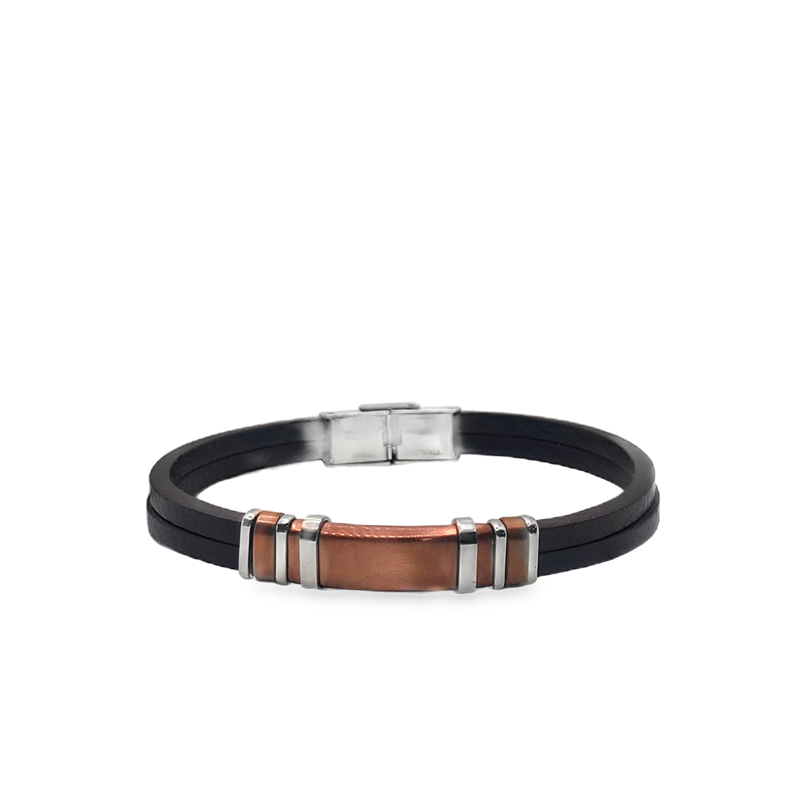 Modern Non Metal Bangle Bracelet with Gold Tone Accents