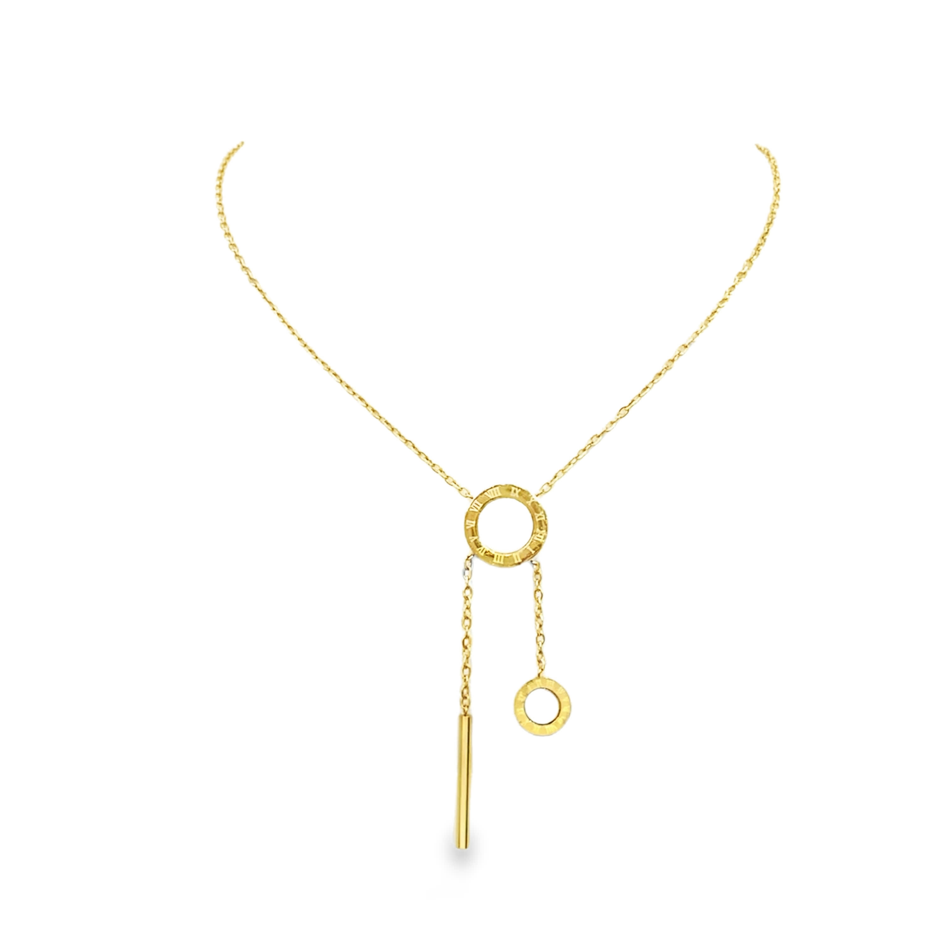 Elegancki naszyjnik z żółtego złota z okrągłym łańcuszkiem