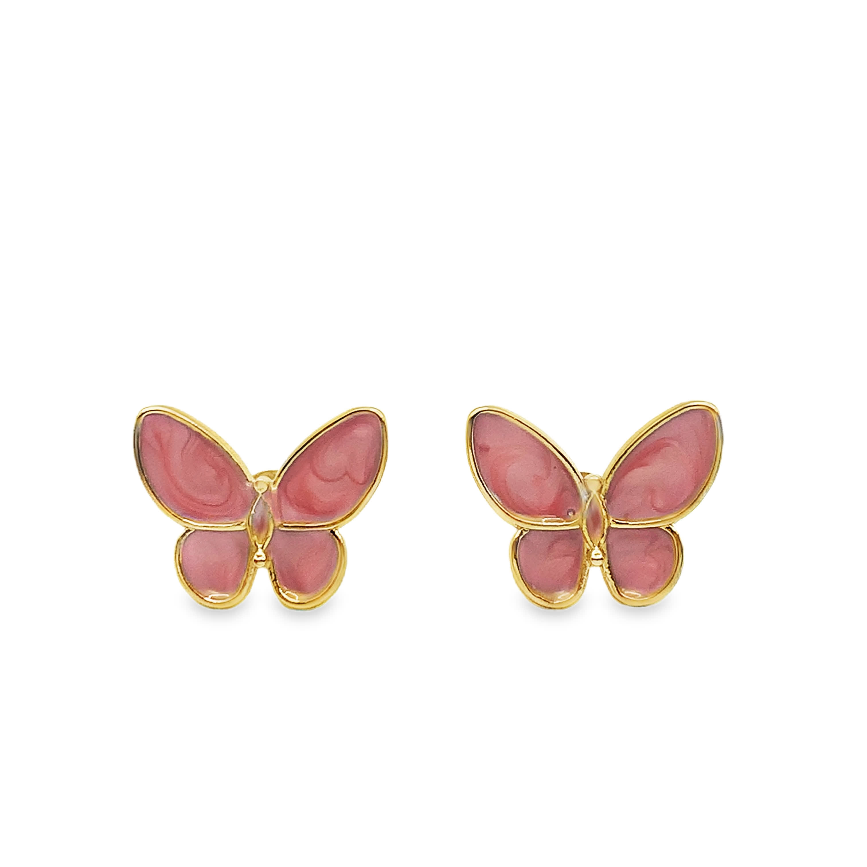 Kolczyki z żółtego złota w kształcie motyla