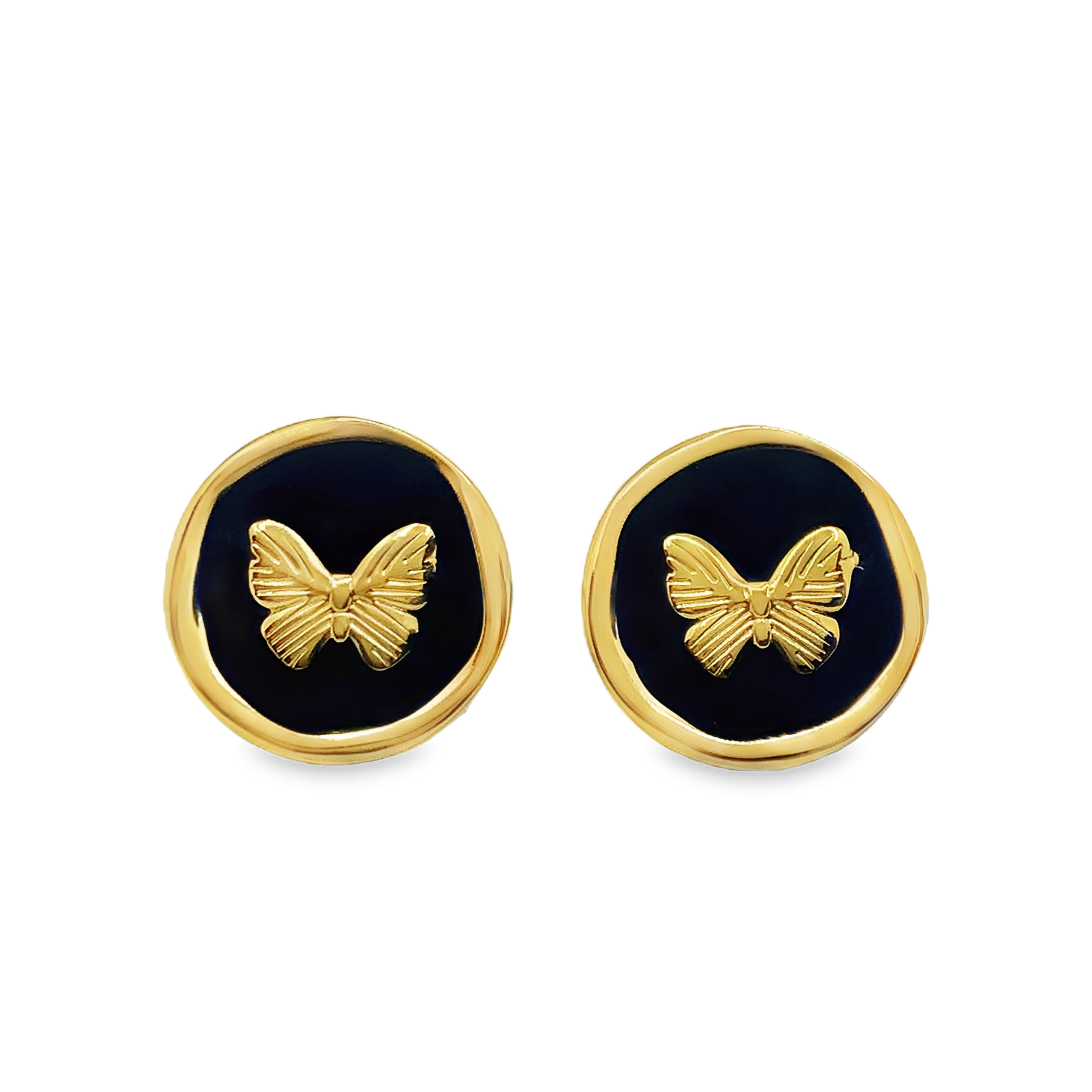 Kolczyki z żółtego złota z motylem: kapryśna elegancja