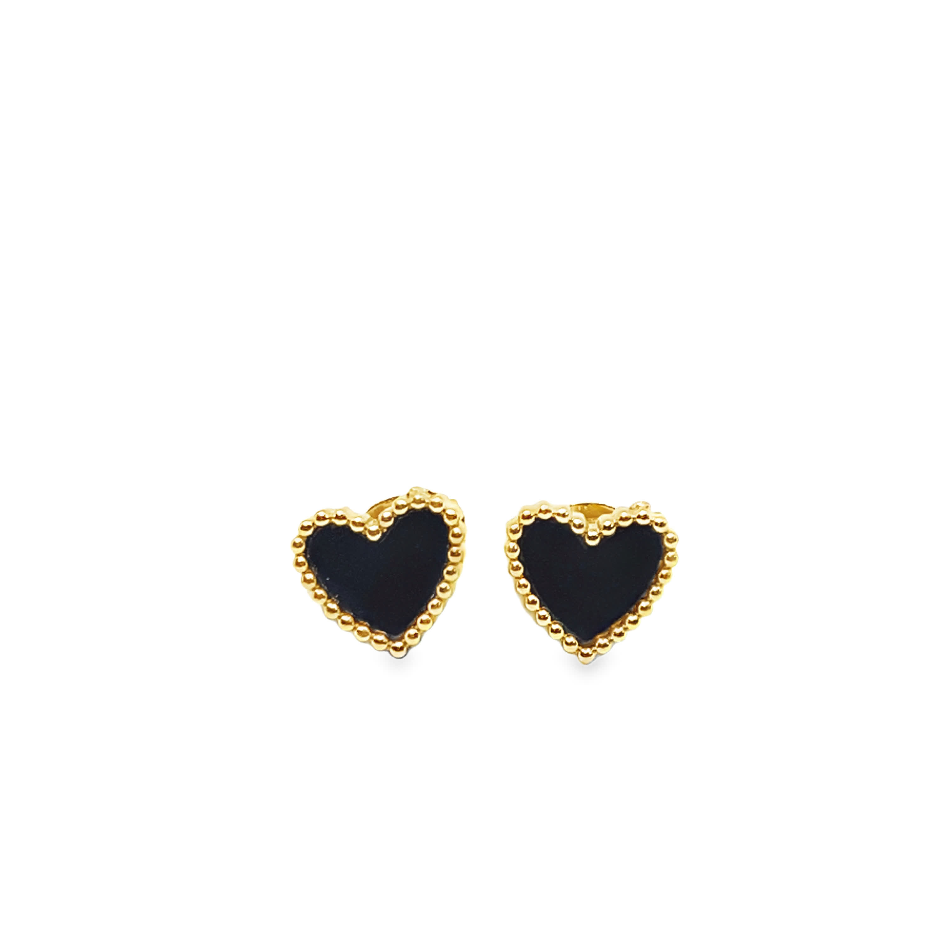 Yellow Gold Heart Stud Earrings