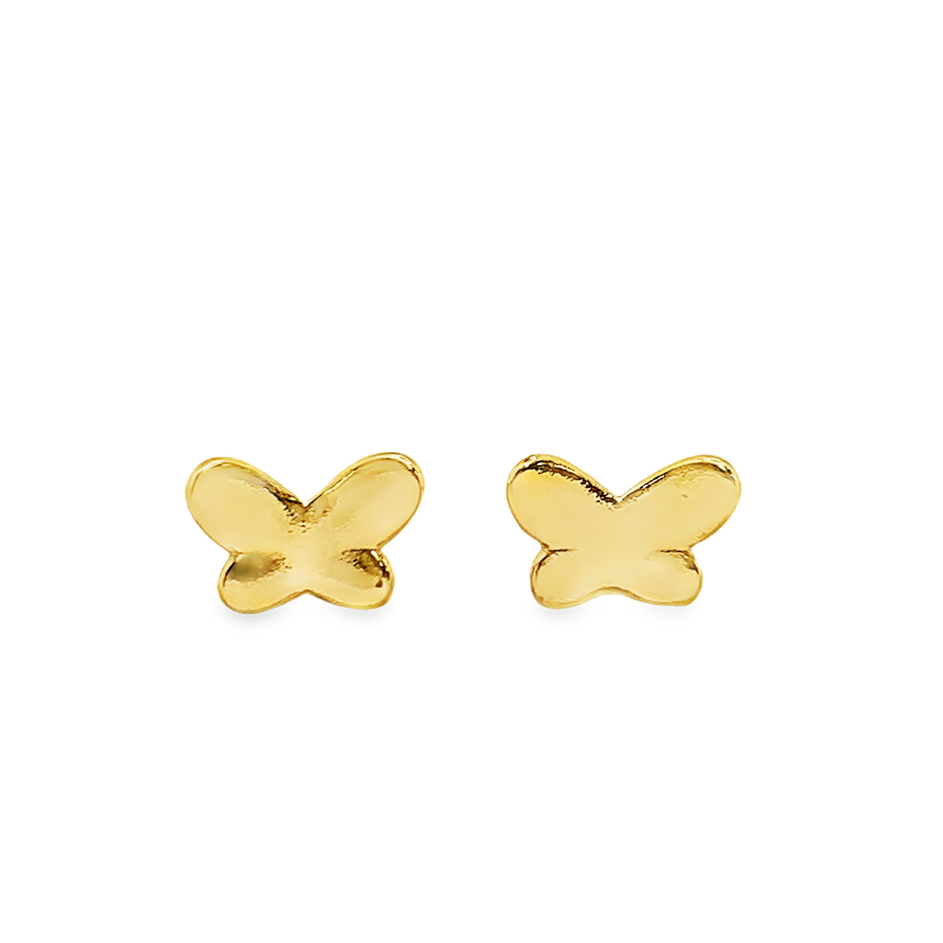Yellow Gold Butterfly Stud Earrings