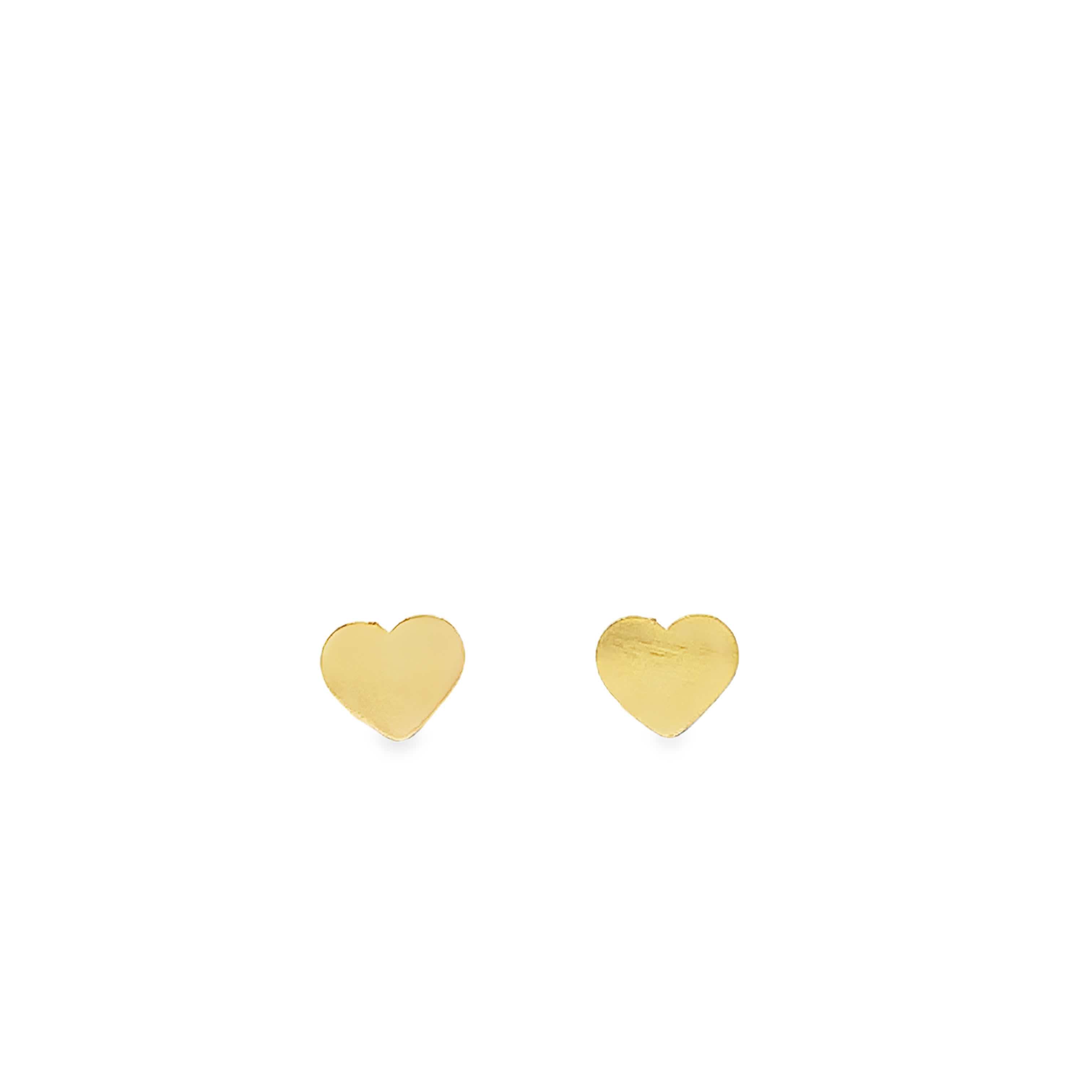 Yellow Gold Heart Stud Earrings